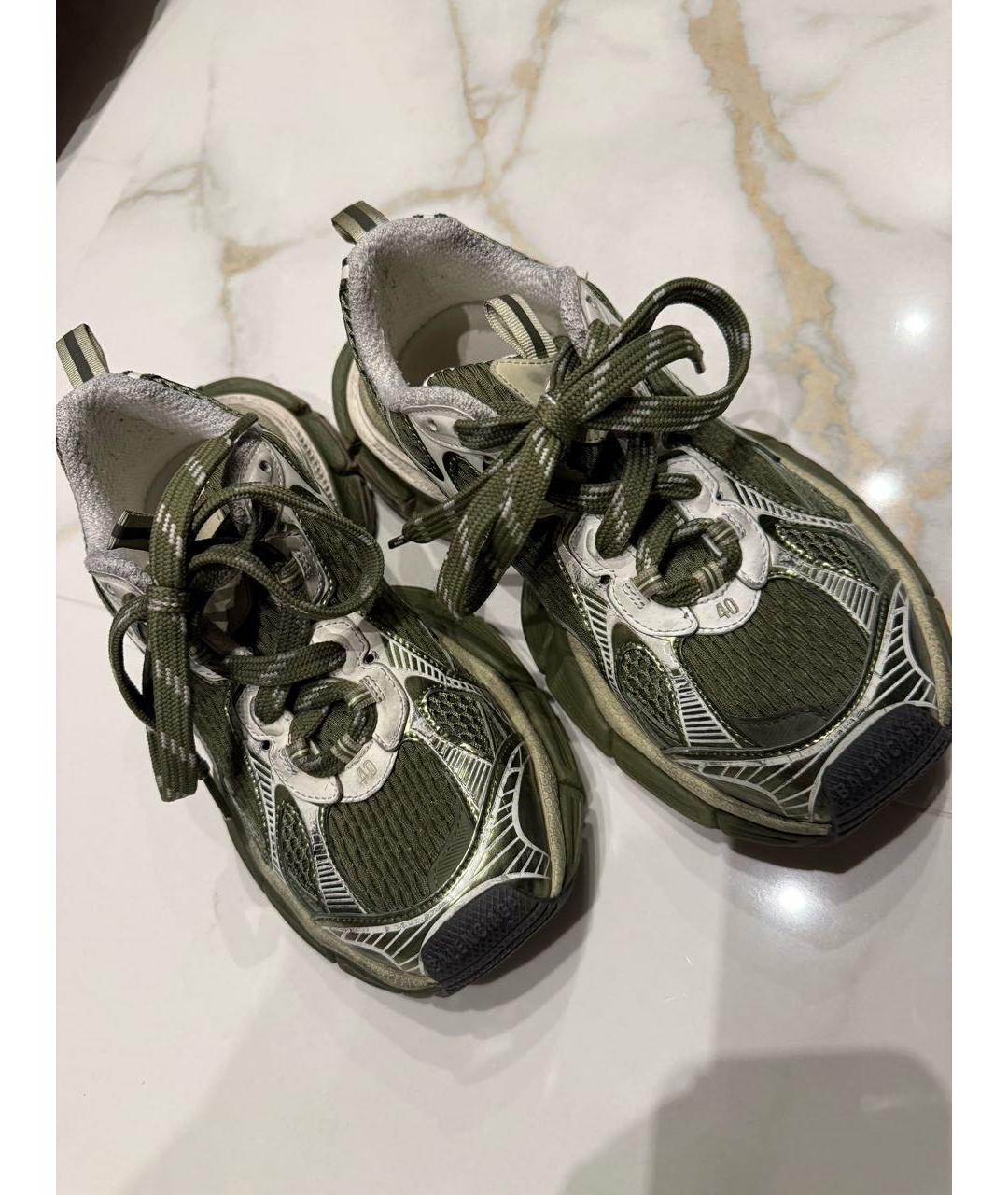 BALENCIAGA Хаки текстильные кроссовки, фото 7