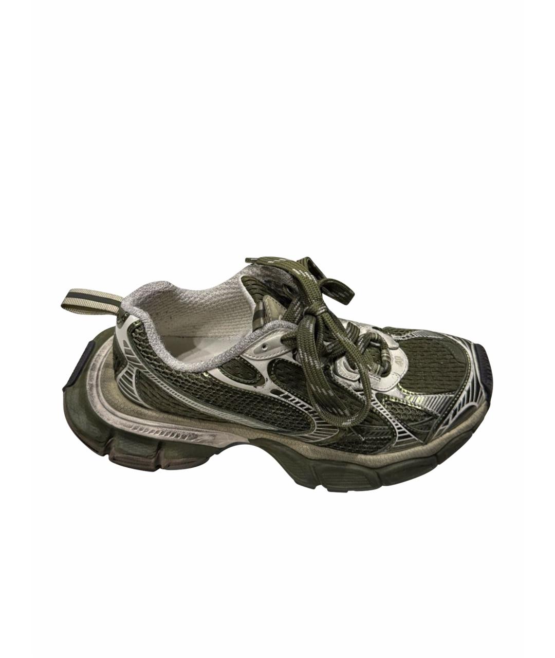 BALENCIAGA Хаки текстильные кроссовки, фото 1