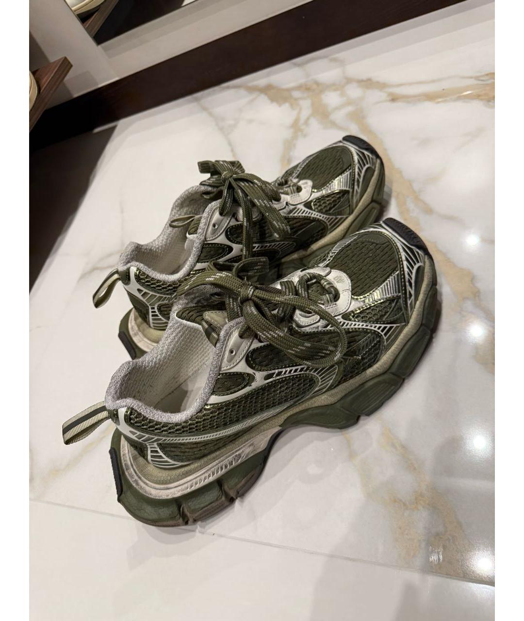 BALENCIAGA Хаки текстильные кроссовки, фото 2