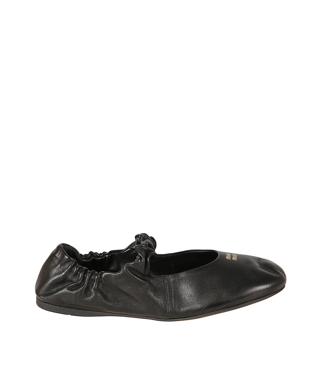 MIU MIU Черные кожаные балетки, фото 1