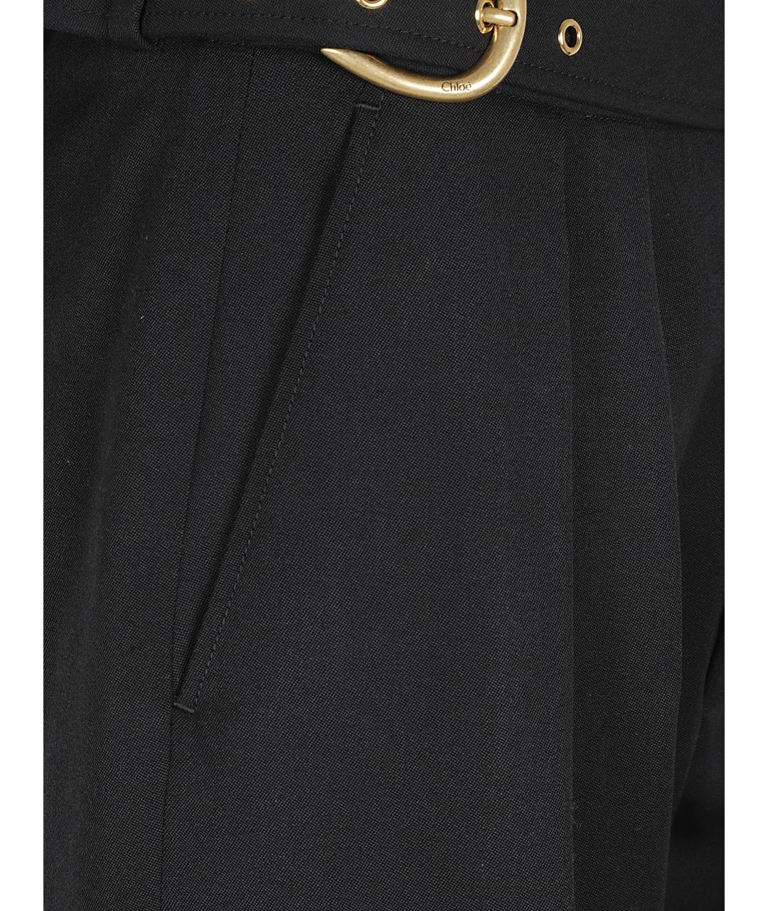 CHLOE Черные шерстяные прямые брюки, фото 2