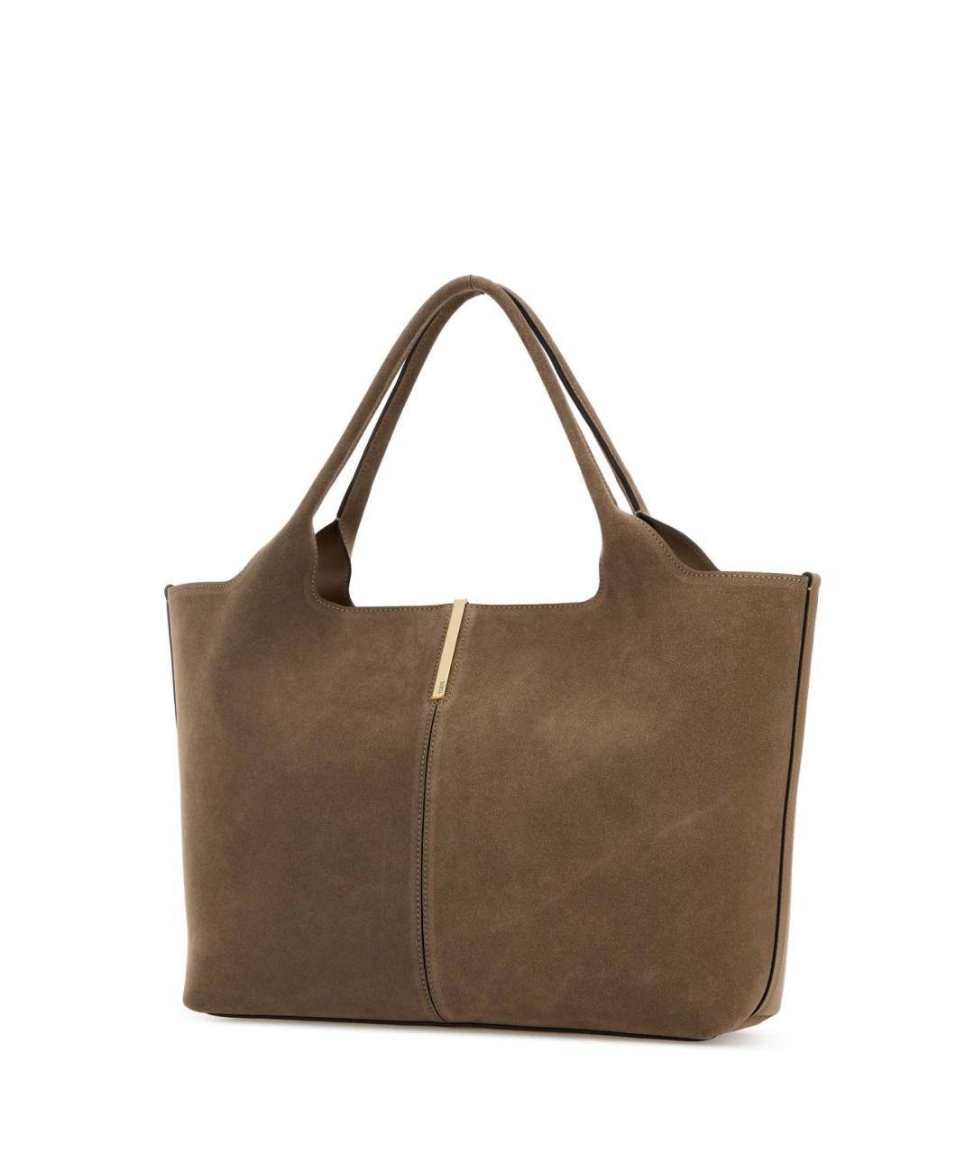 TOD'S Серая кожаная сумка с короткими ручками, фото 2