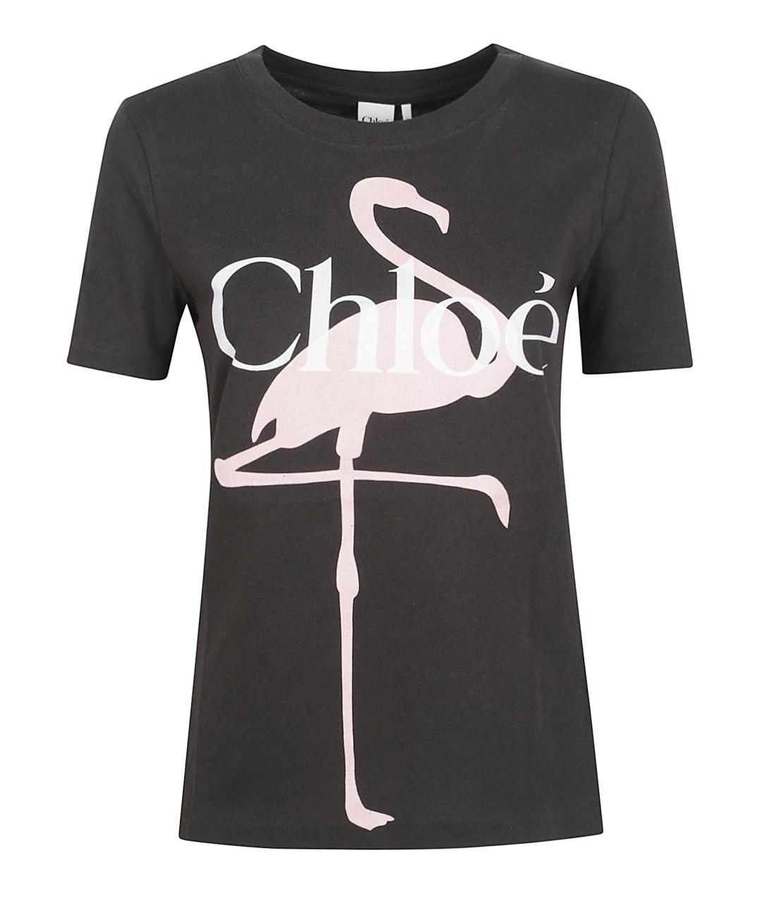 CHLOE Черная хлопковая футболка, фото 1