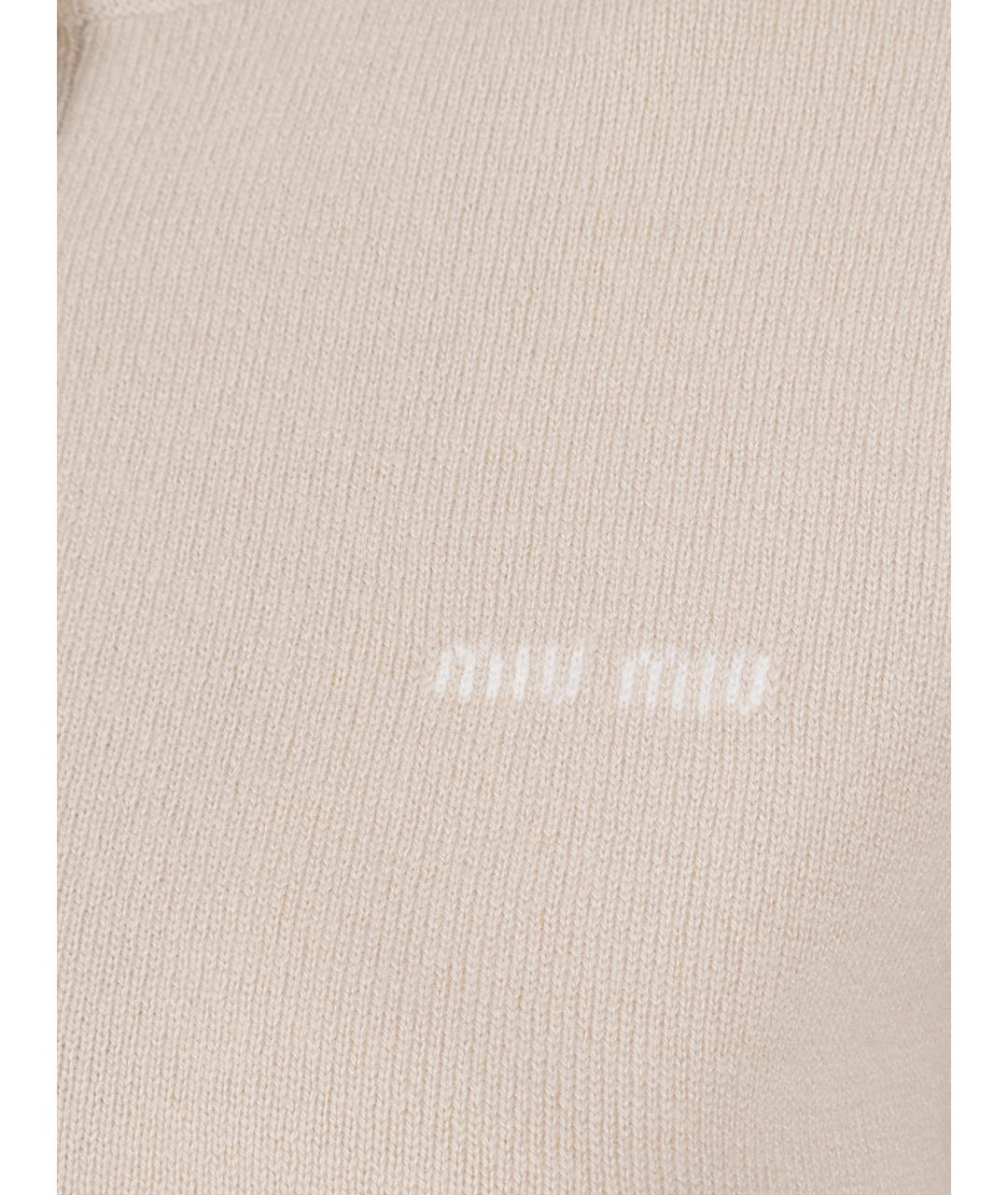 MIU MIU Бежевый кашемировый джемпер / свитер, фото 2