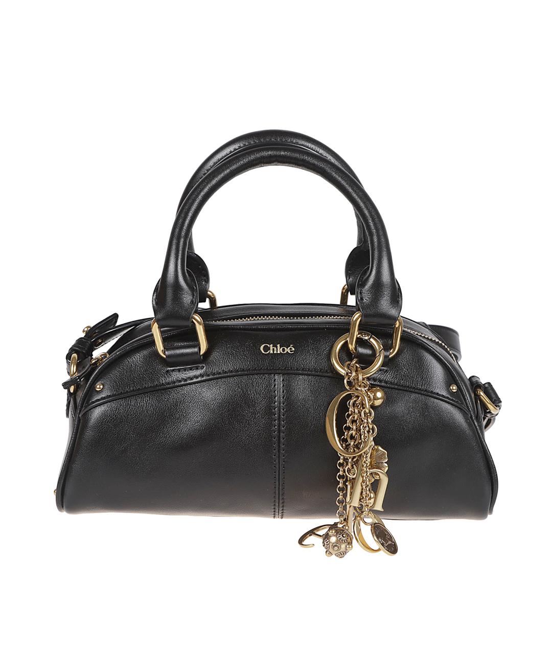 CHLOE Черная кожаная сумка тоут, фото 1