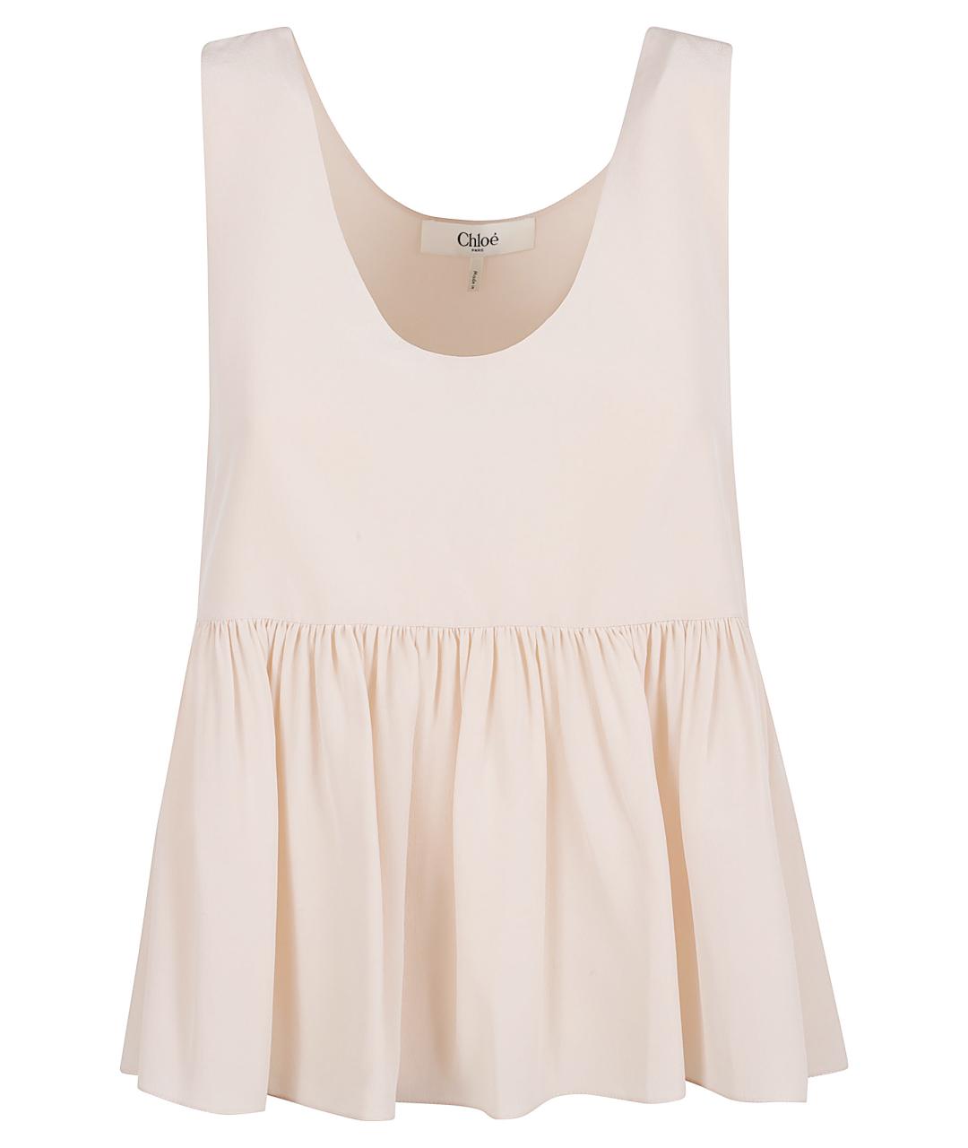 CHLOE Розовая шелковая майка, фото 1