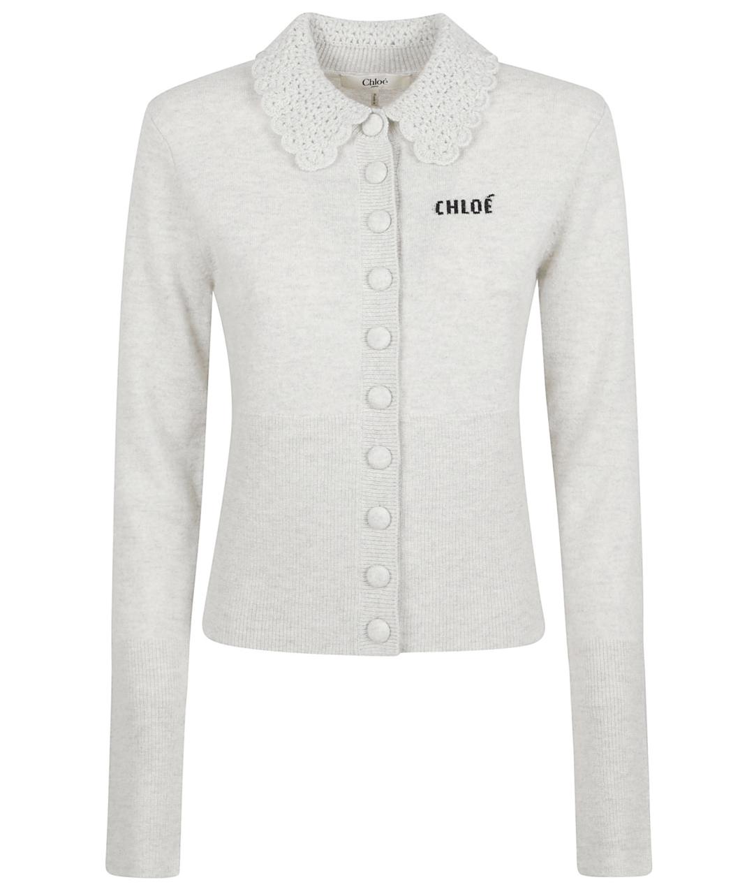CHLOE Серый шерстяной кардиган, фото 1