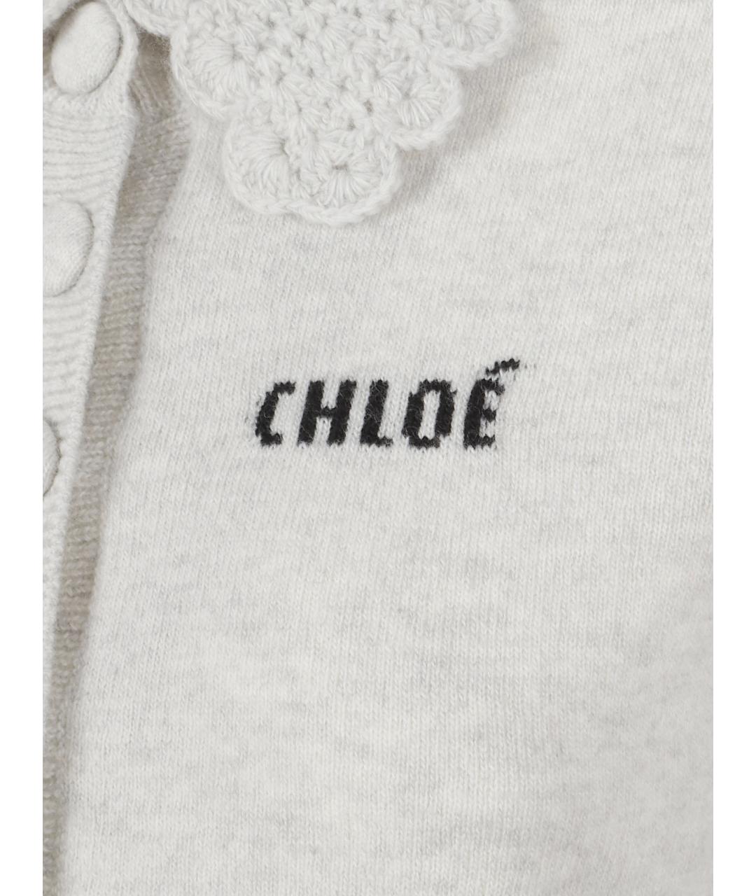 CHLOE Серый шерстяной кардиган, фото 2