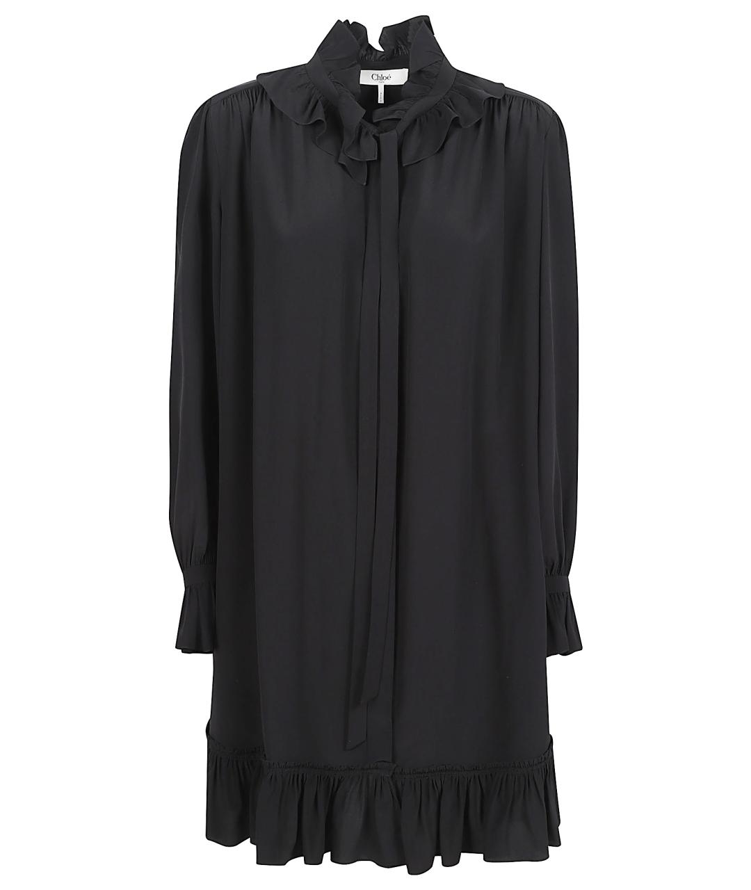 CHLOE Черное шелковое коктейльное платье, фото 1