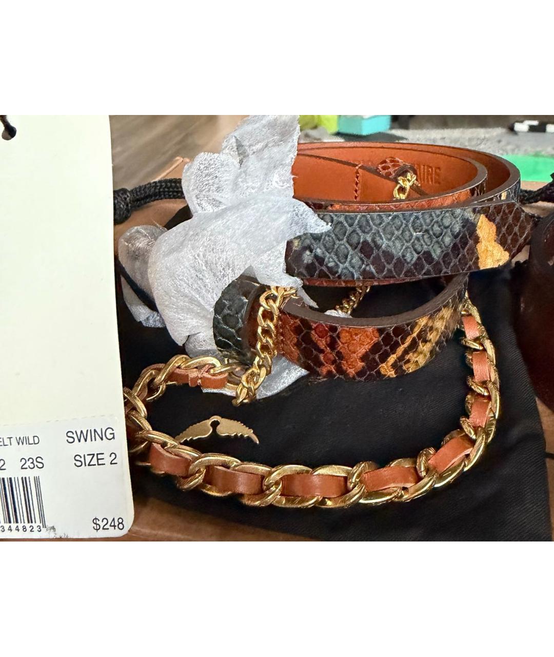 ZADIG & VOLTAIRE Коричневый кожаный ремень, фото 3