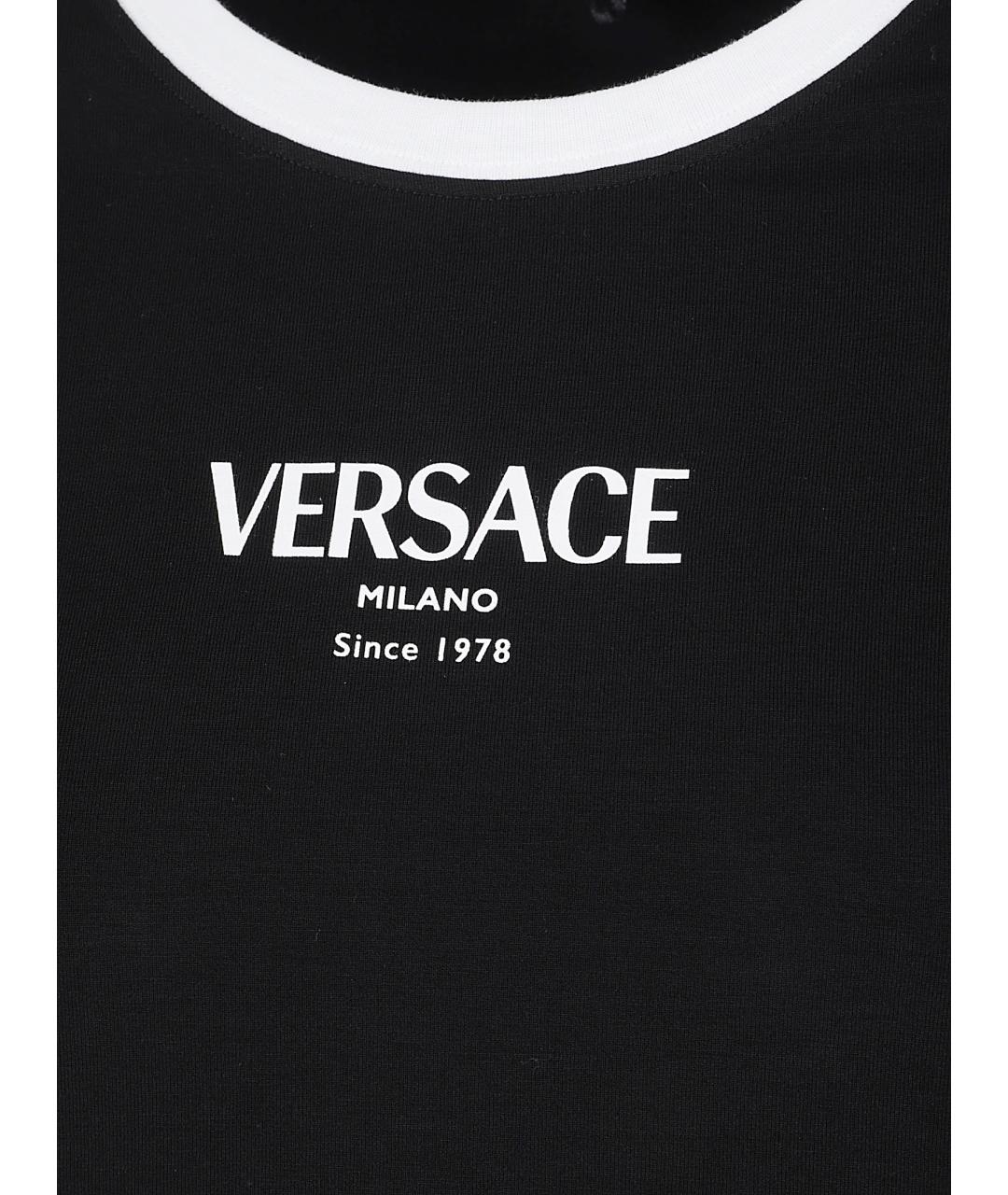 VERSACE Черная вискозная футболка, фото 2