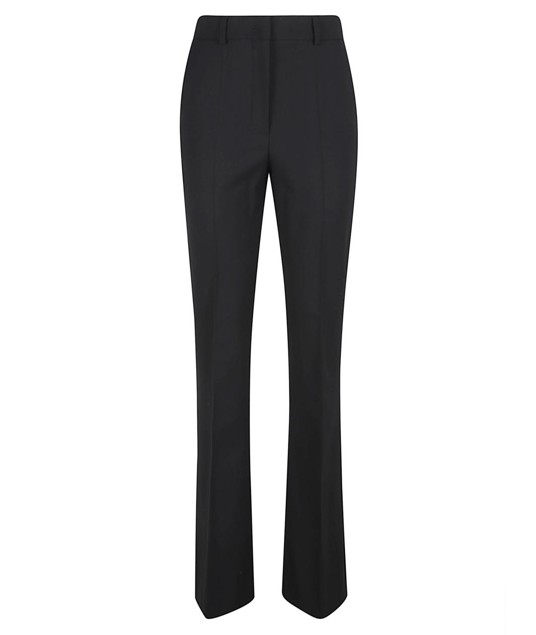 SPORTMAX Черные шерстяные прямые брюки, фото 1