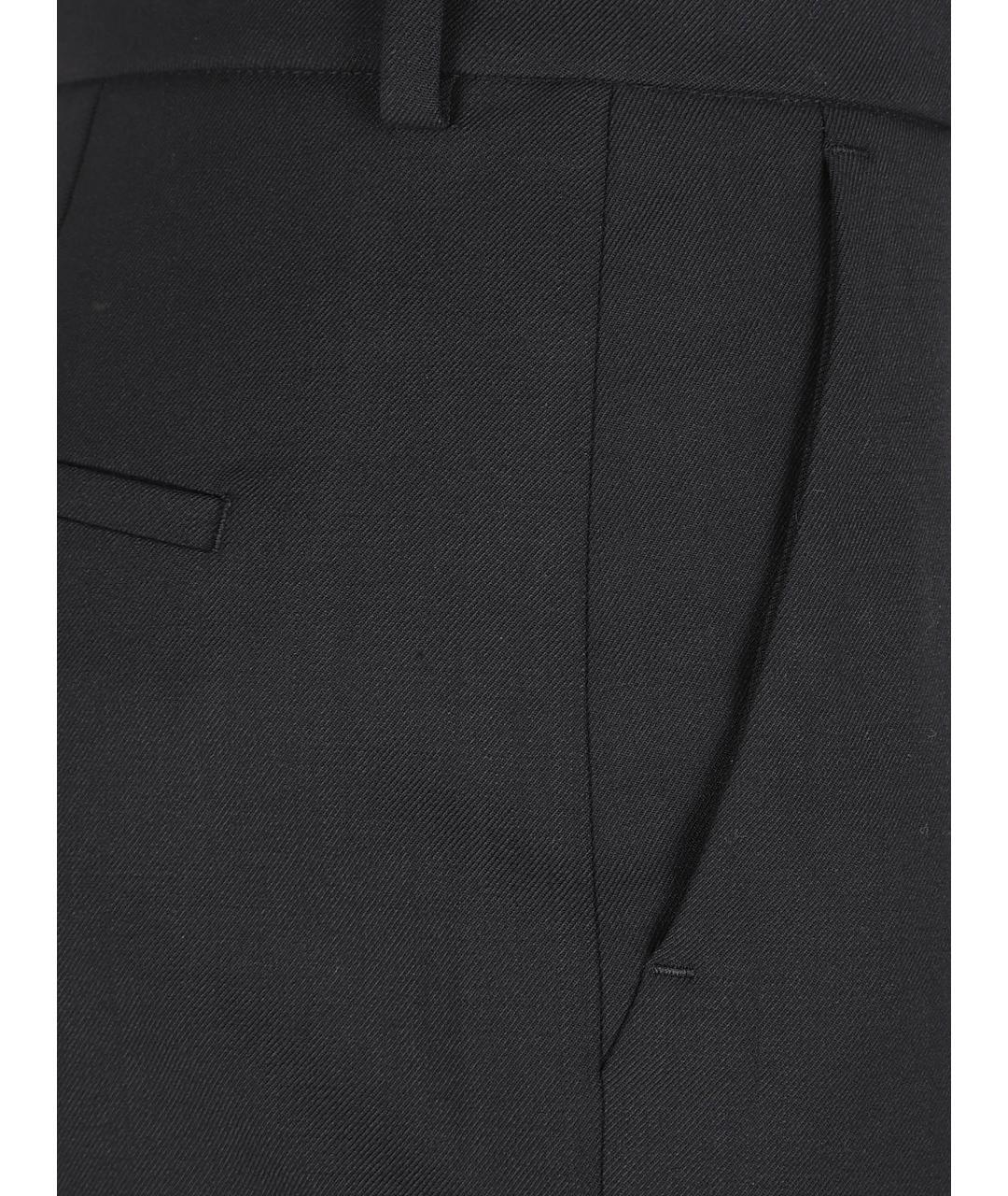 SPORTMAX Черные шерстяные прямые брюки, фото 2