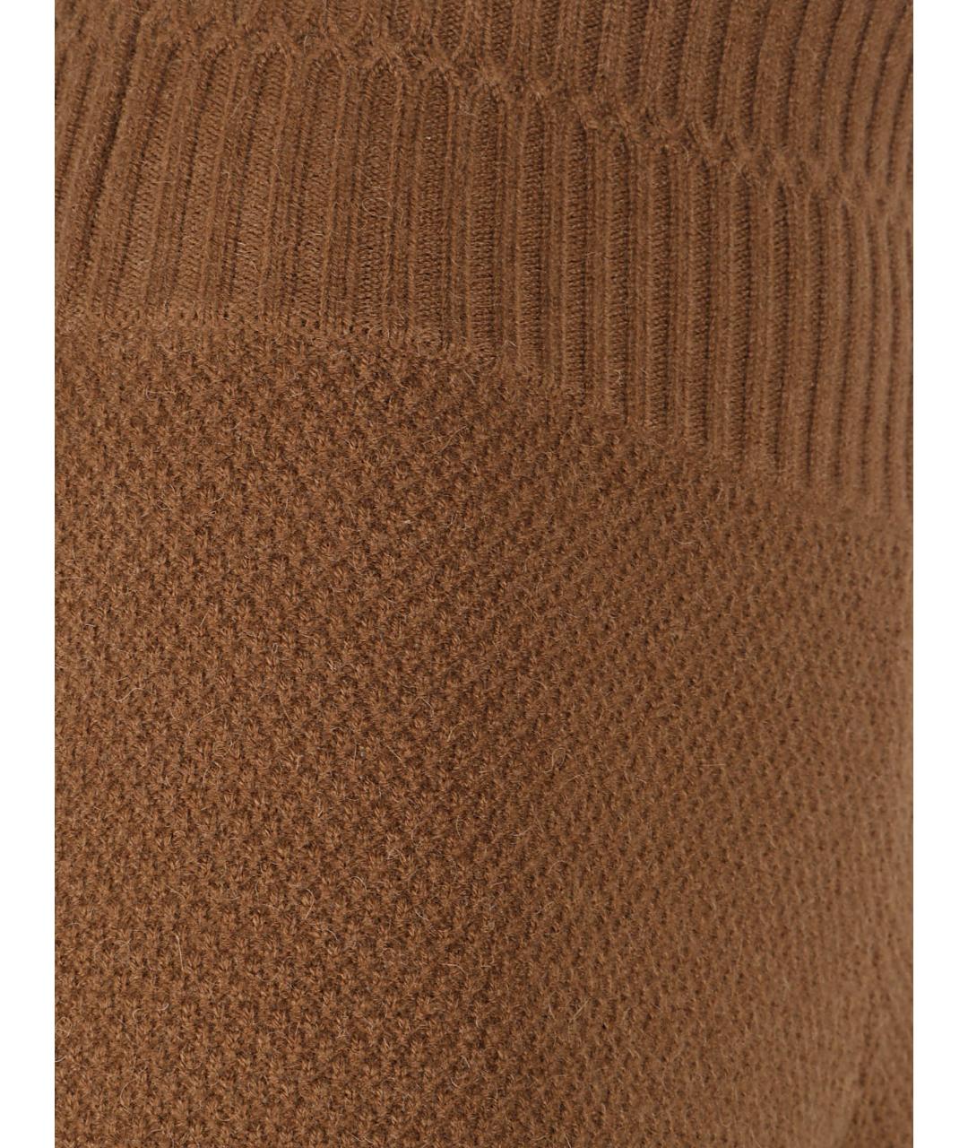 MAX MARA Коричневые шерстяные прямые брюки, фото 2