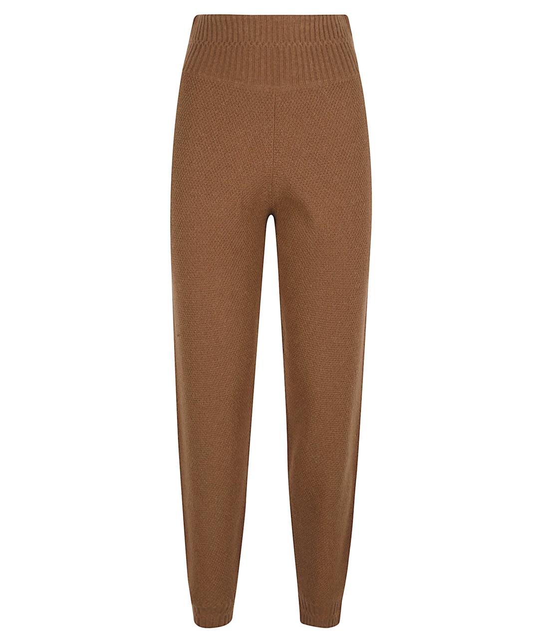 MAX MARA Коричневые шерстяные прямые брюки, фото 1