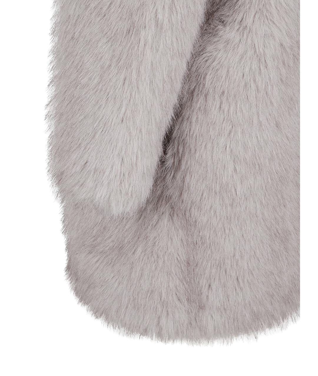 MAX MARA STUDIO Серая полиэстеровая шуба, фото 2