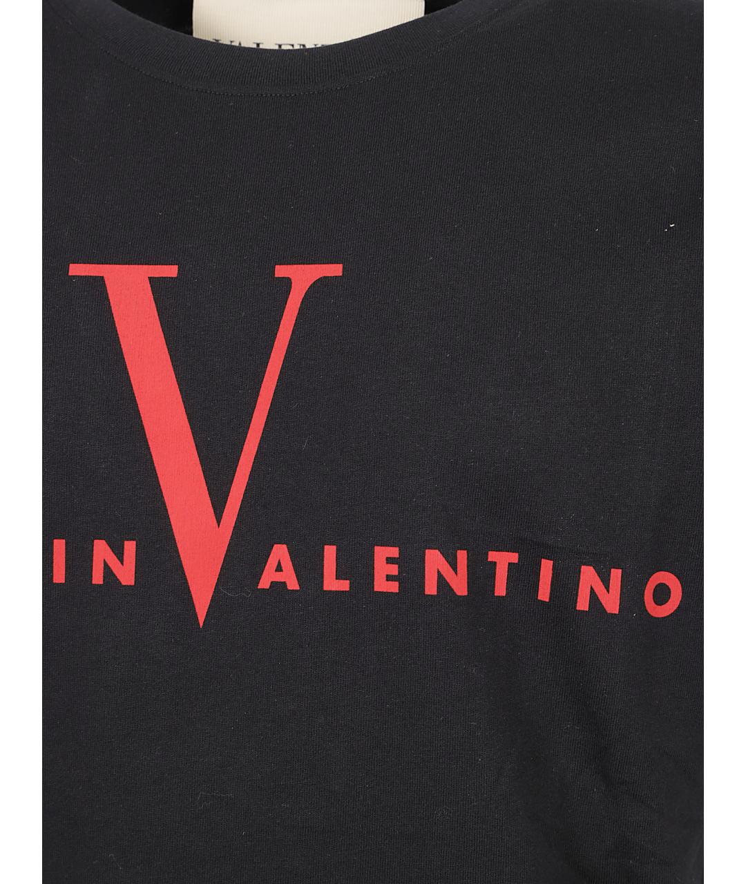VALENTINO Черная хлопковая футболка, фото 2