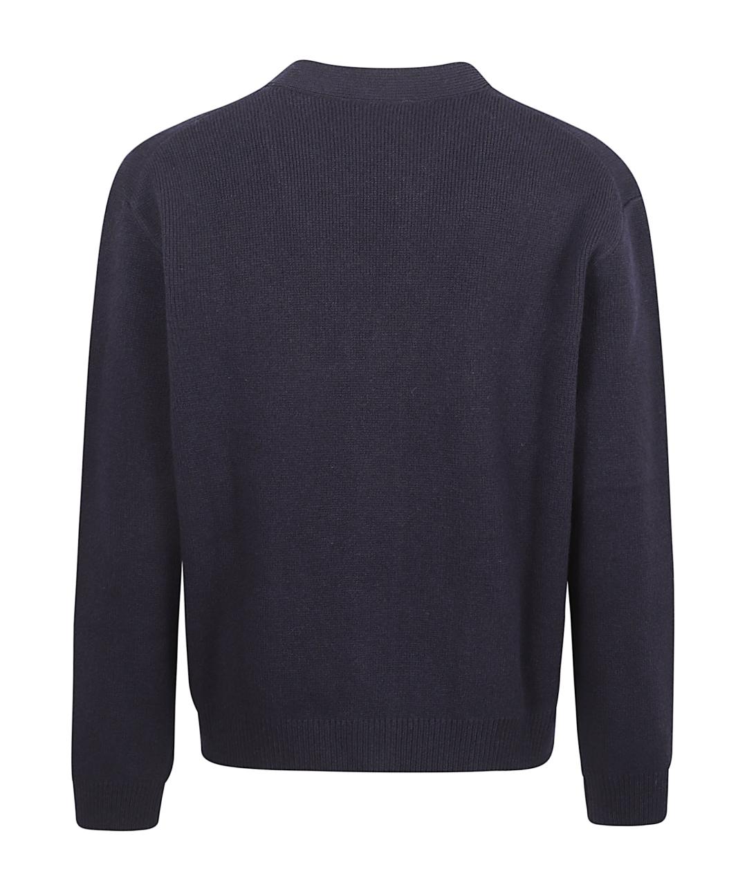 MAISON KITSUNE Темно-синий шерстяной кардиган, фото 3