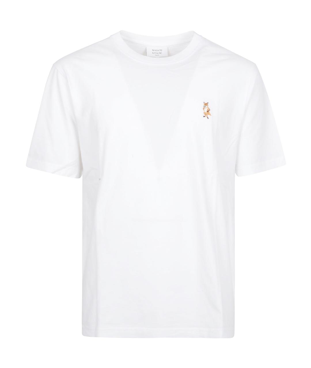 MAISON KITSUNE Белая хлопковая футболка, фото 1