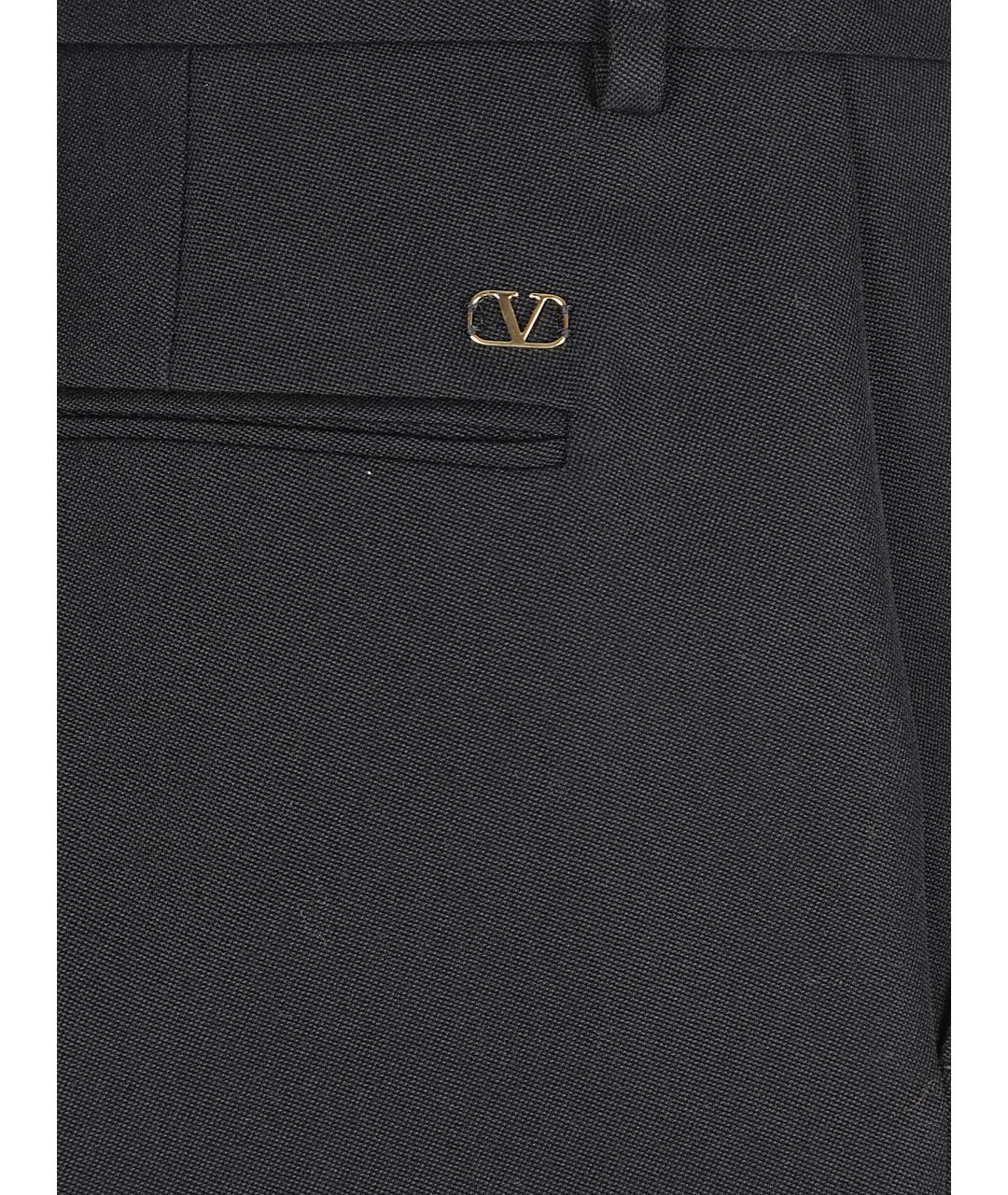 VALENTINO Черные шерстяные повседневные брюки, фото 2