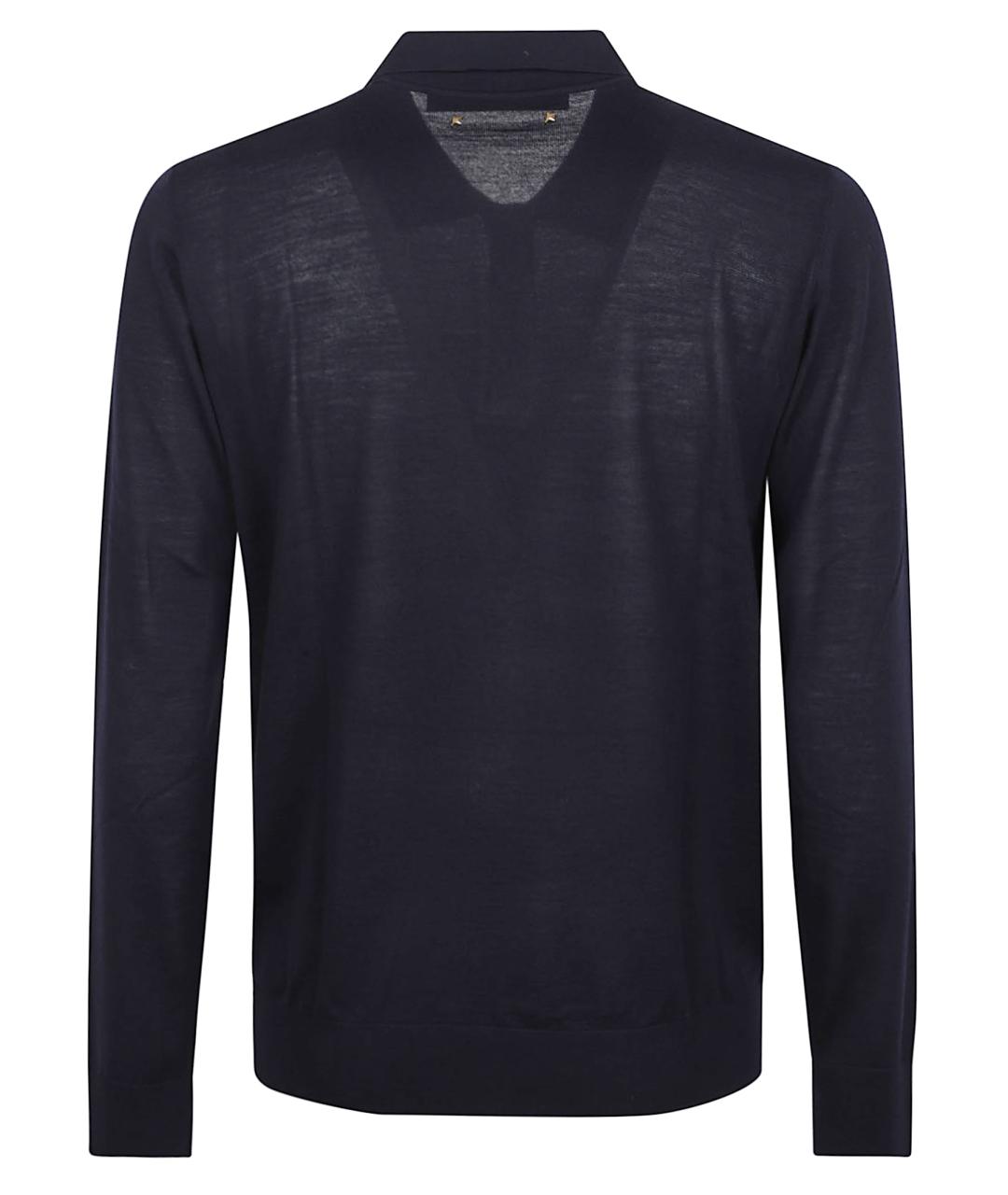 GOLDEN GOOSE DELUXE BRAND Темно-синее поло с длинным рукавом, фото 3