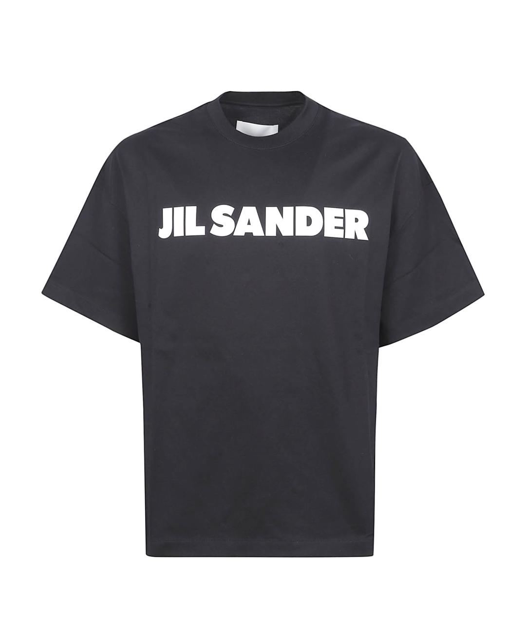 JIL SANDER Черная хлопковая футболка, фото 1