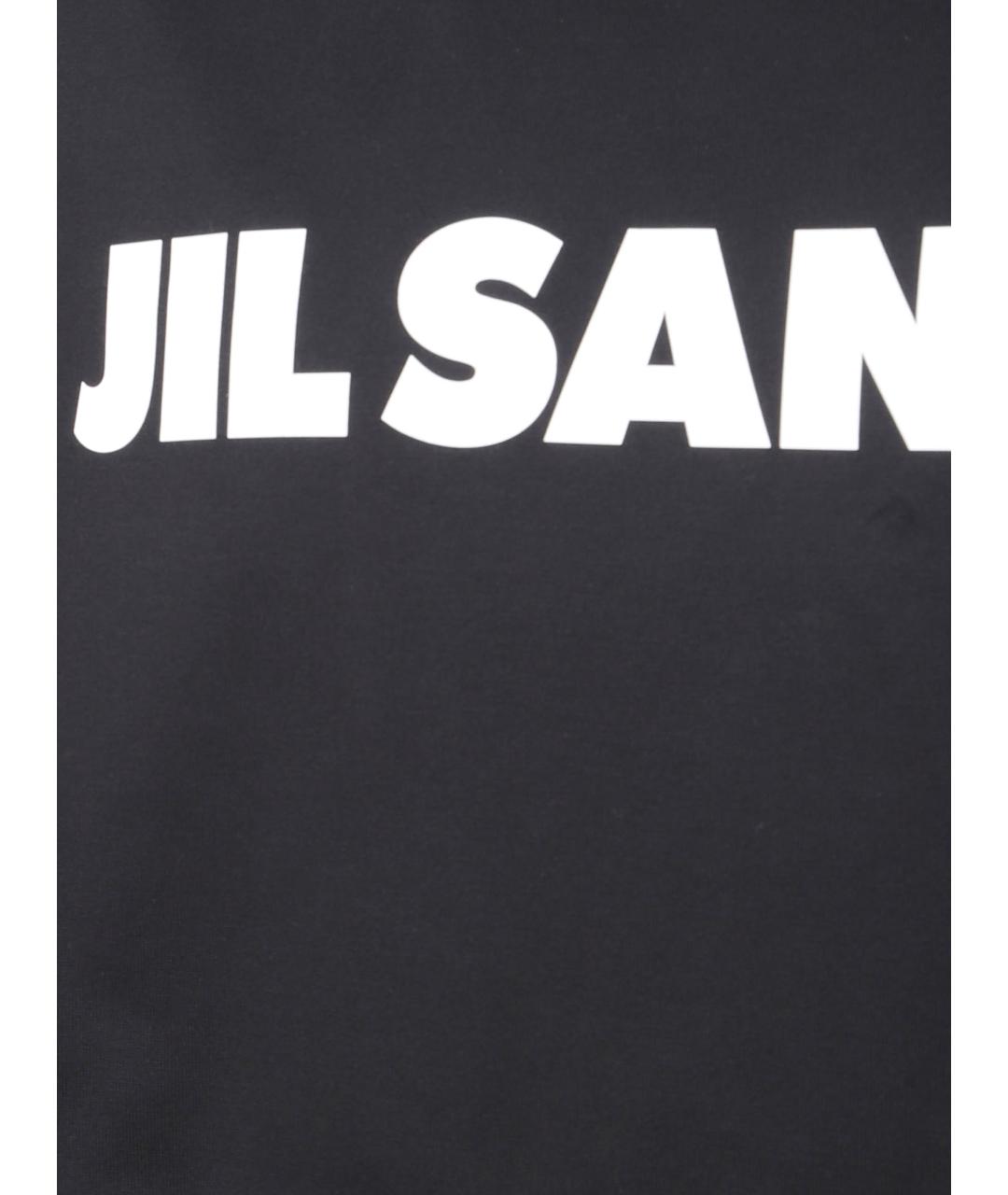 JIL SANDER Черная хлопковая футболка, фото 2
