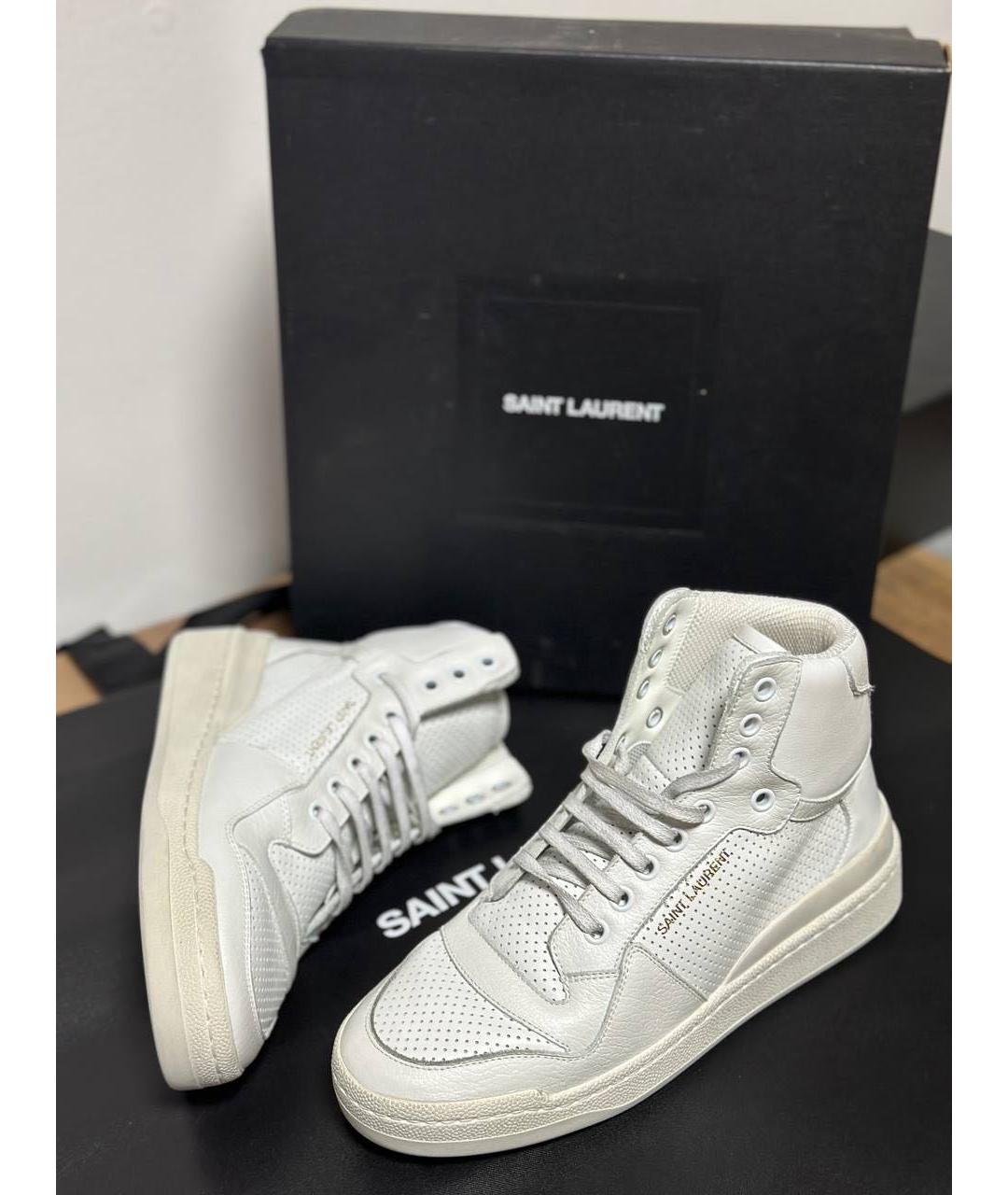 SAINT LAURENT Белые кожаные кеды, фото 2