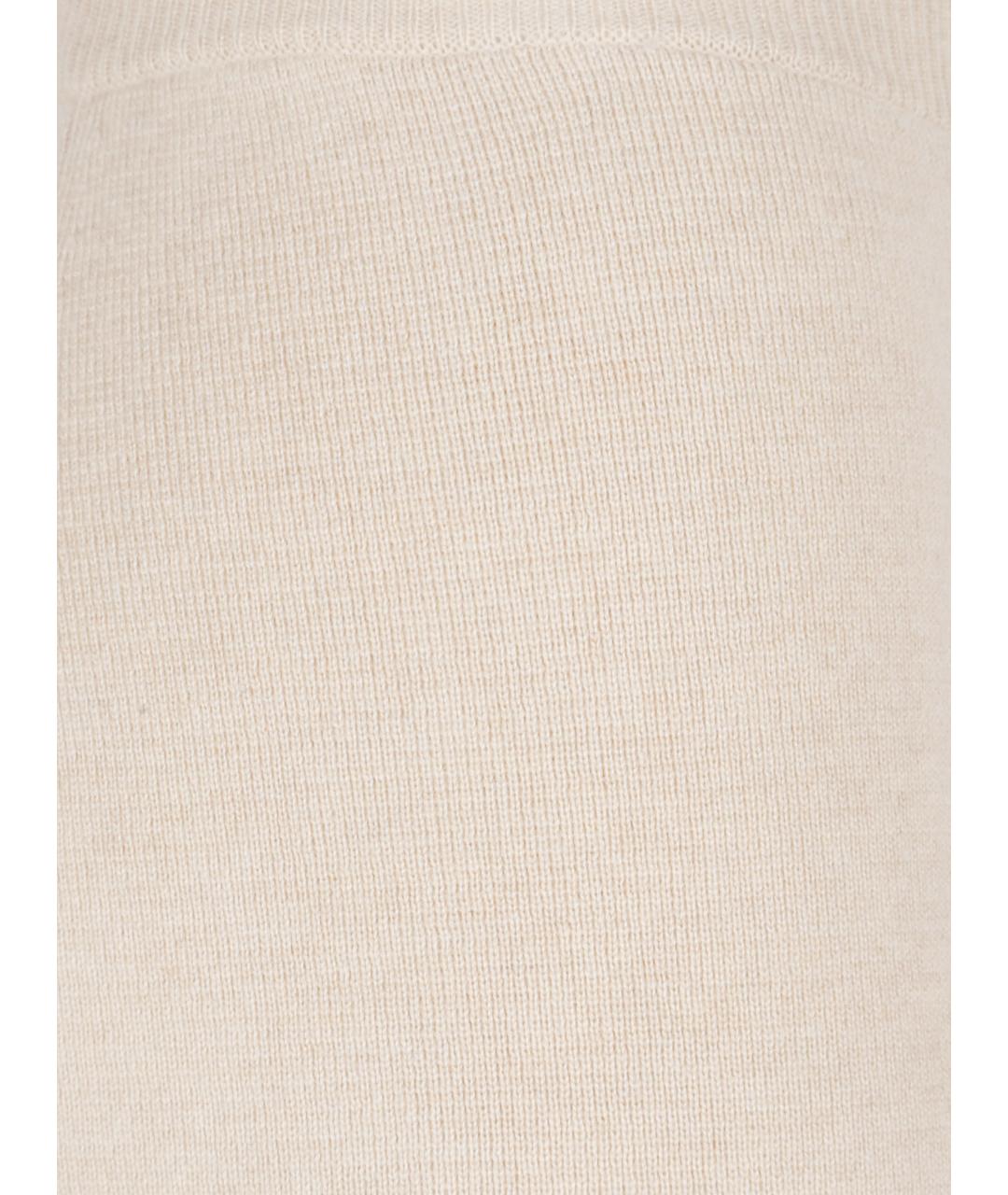 MAX MARA Бежевые шерстяные прямые брюки, фото 2