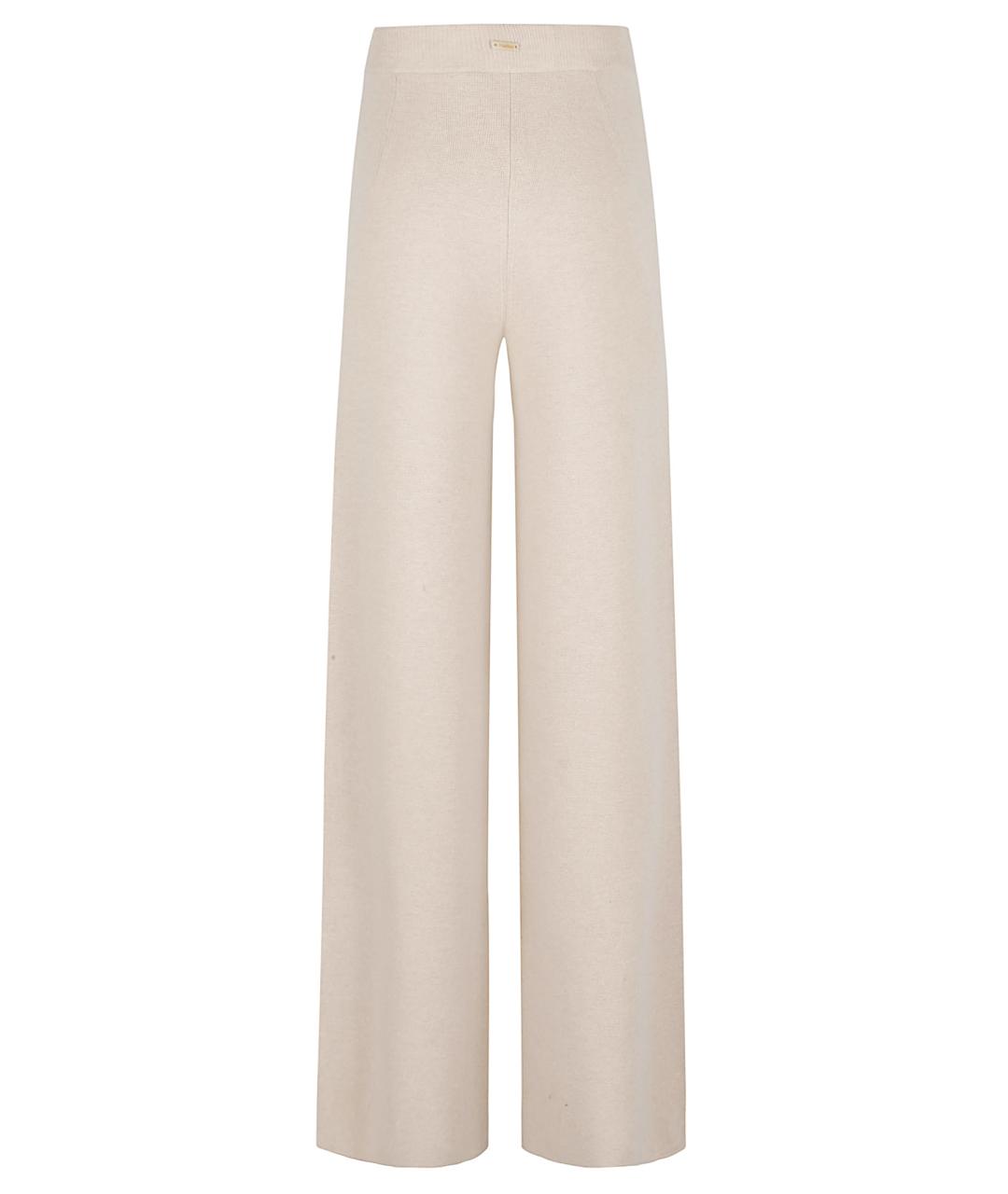 MAX MARA Бежевые шерстяные прямые брюки, фото 3