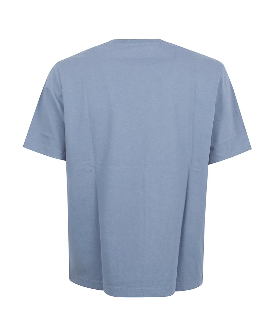 MAISON KITSUNE Голубая хлопковая футболка, фото 3