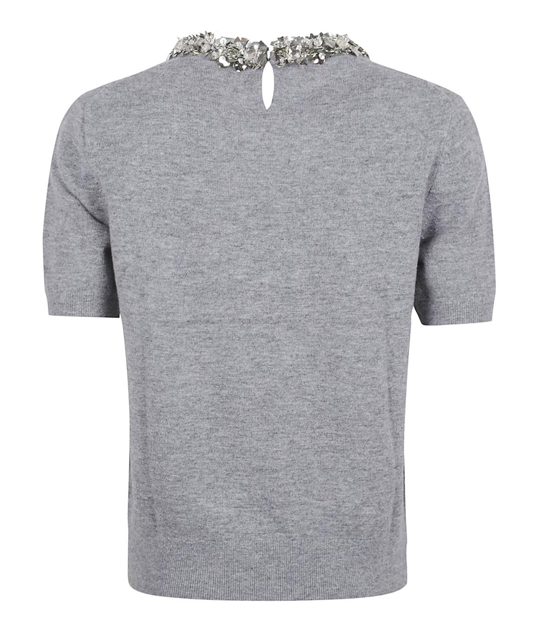 TORY BURCH Серая шерстяная футболка, фото 3