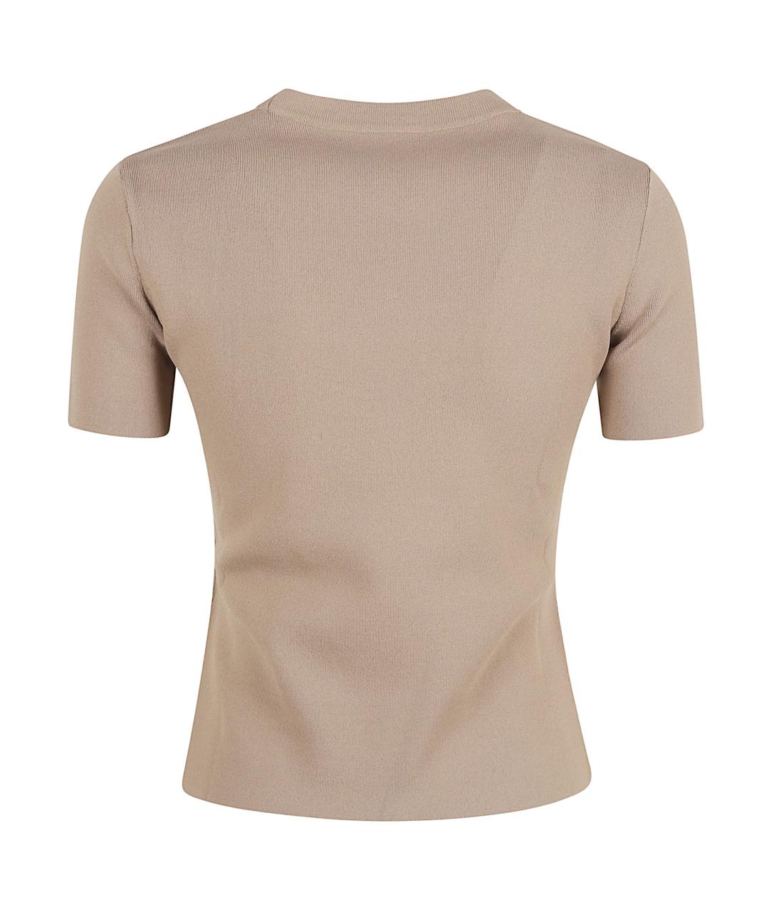 MAX MARA Бежевая вискозная футболка, фото 3