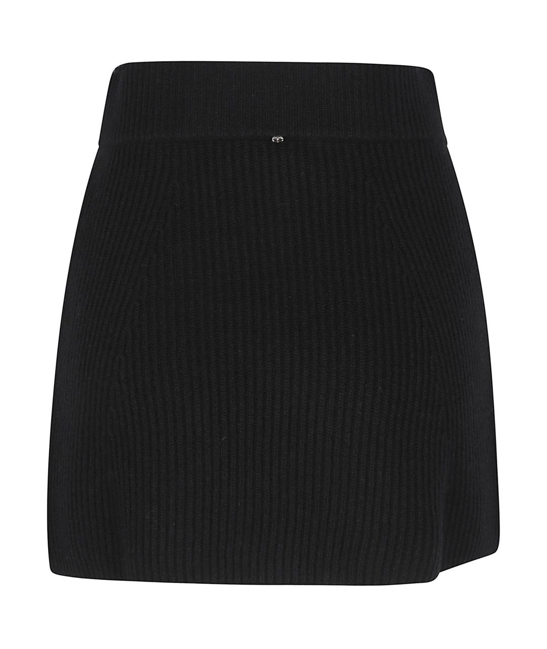 SPORTMAX Черная шерстяная юбка мини, фото 3