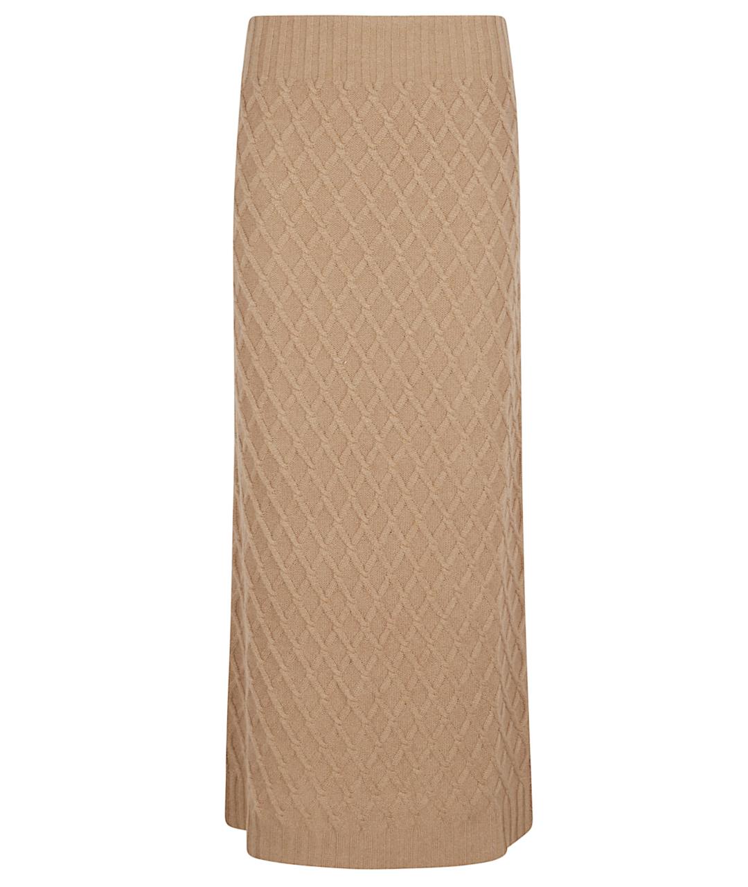 MAX MARA Бежевая шерстяная юбка миди, фото 1