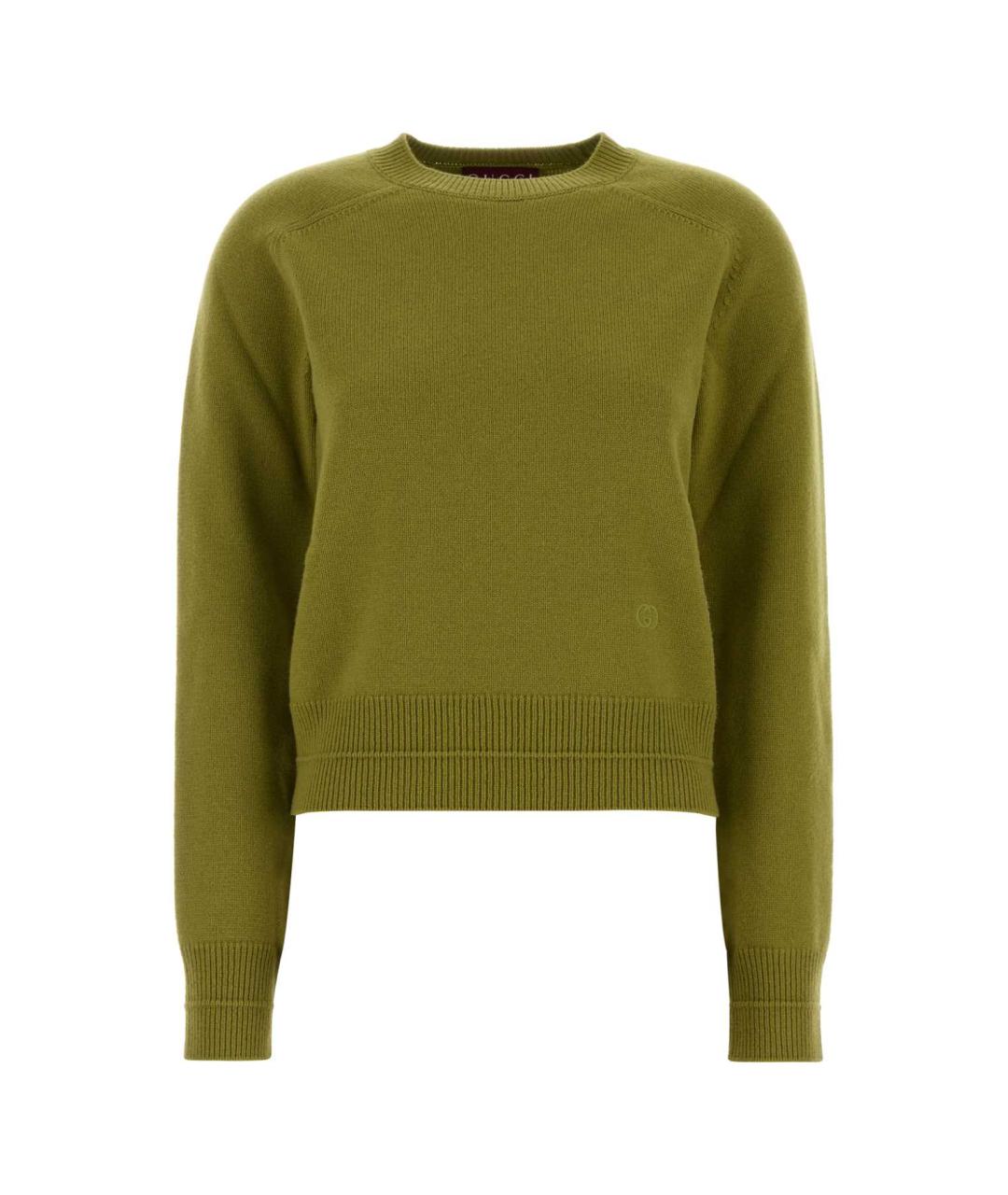 GUCCI Зеленый шерстяной джемпер / свитер, фото 1
