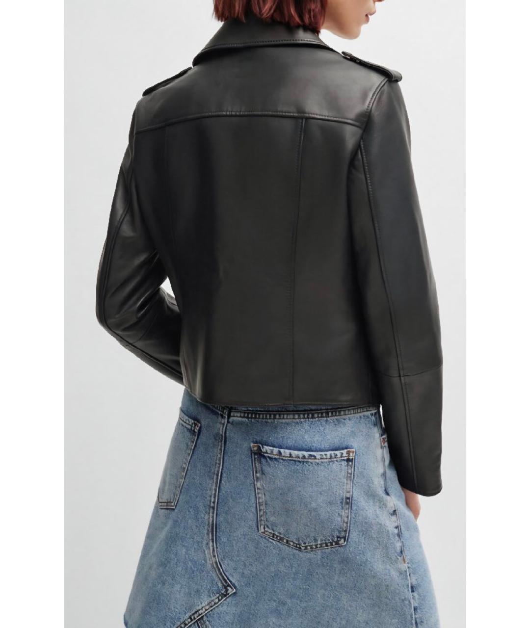 HUGO Черная кожаная куртка, фото 2