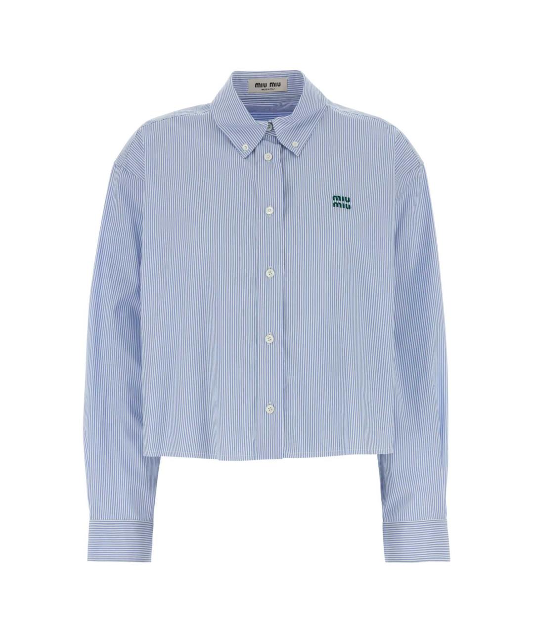 MIU MIU Голубая хлопковая рубашка, фото 1