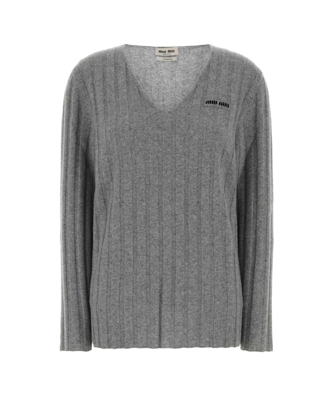 MIU MIU Серый шерстяной джемпер / свитер, фото 1
