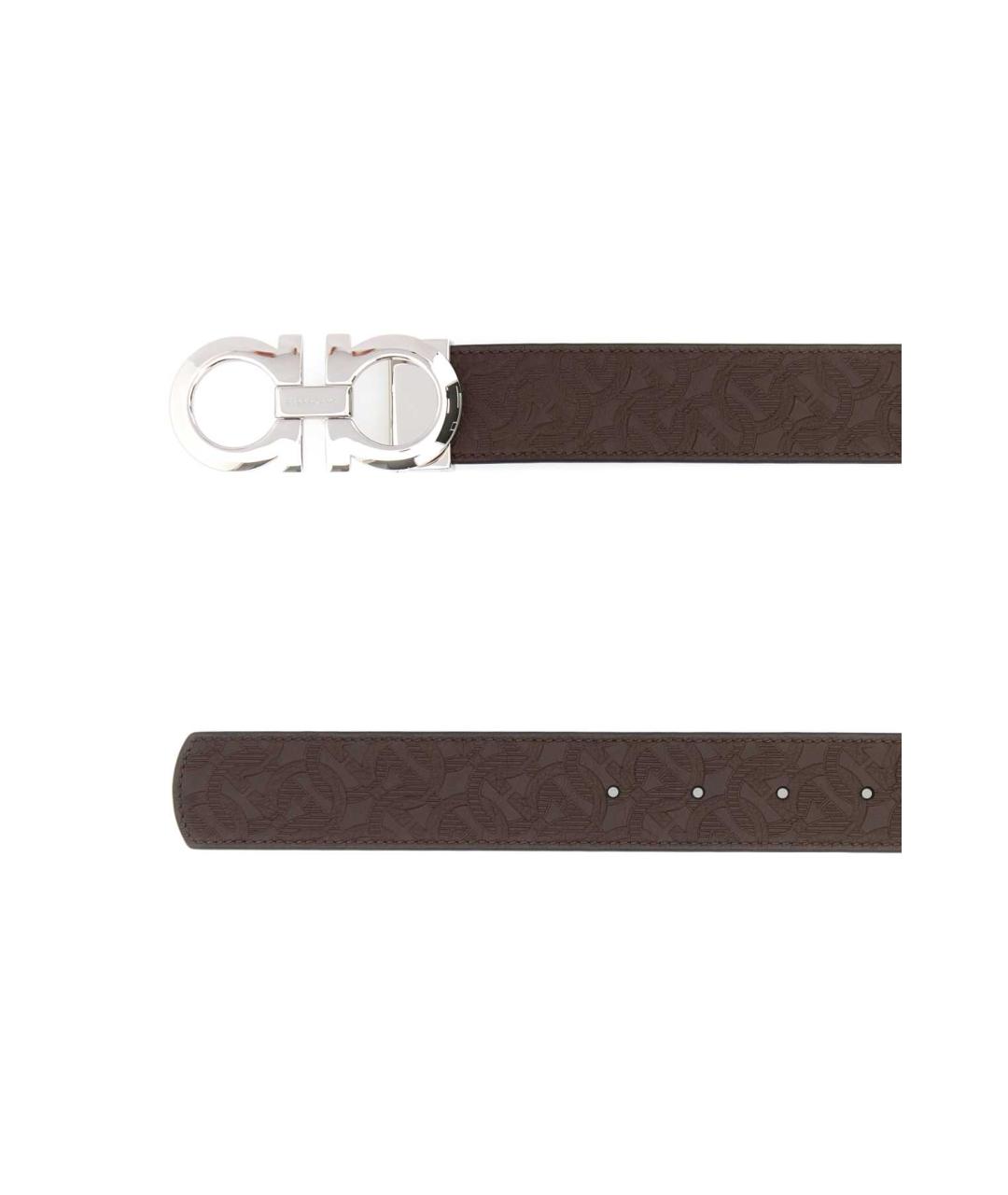 FERRAGAMO Коричневый кожаный ремень, фото 2