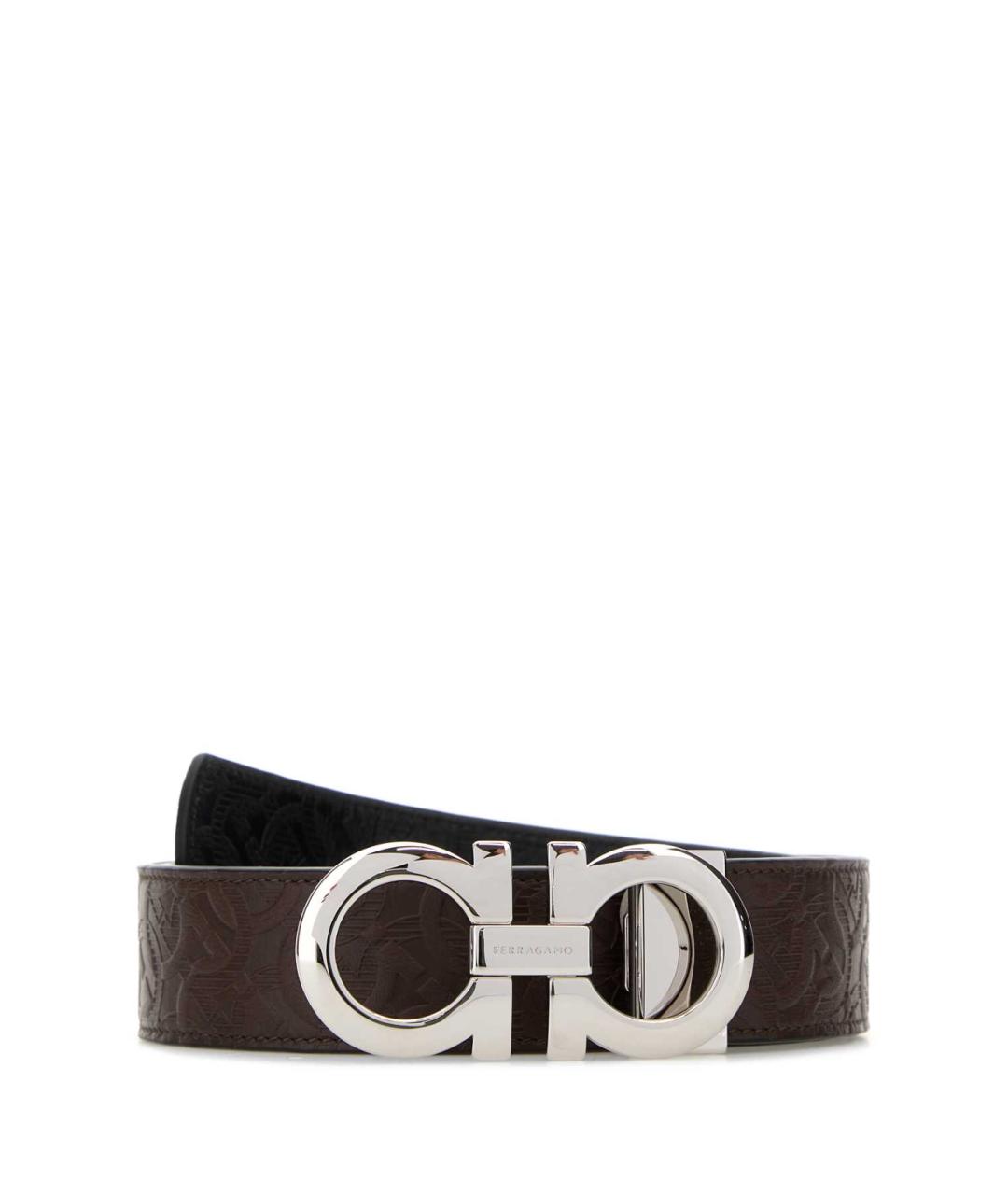 FERRAGAMO Коричневый кожаный ремень, фото 1