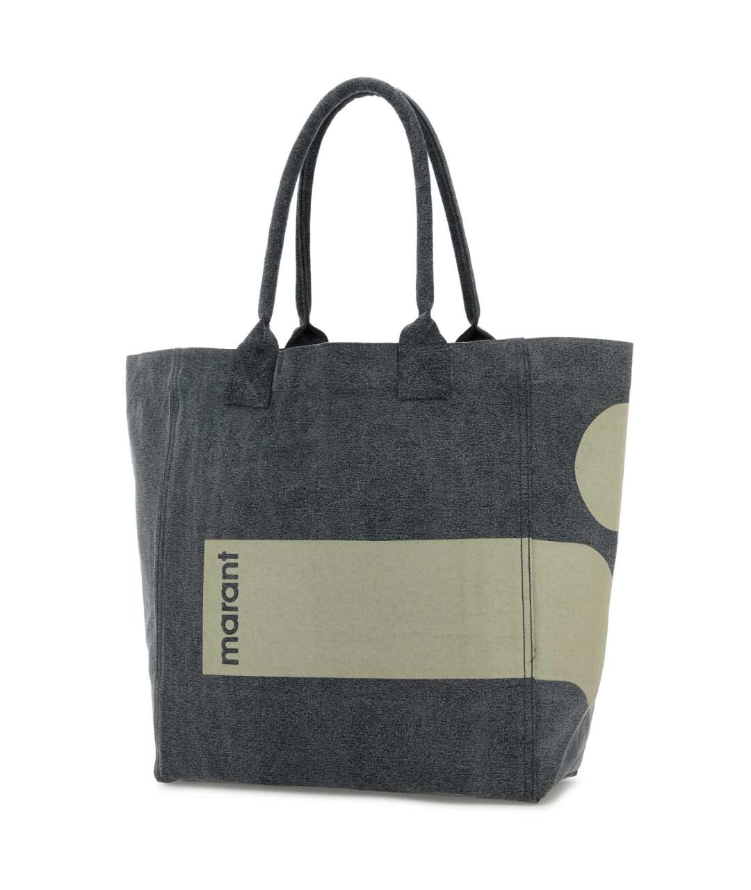 ISABEL MARANT Антрацитовая тканевая сумка с короткими ручками, фото 2