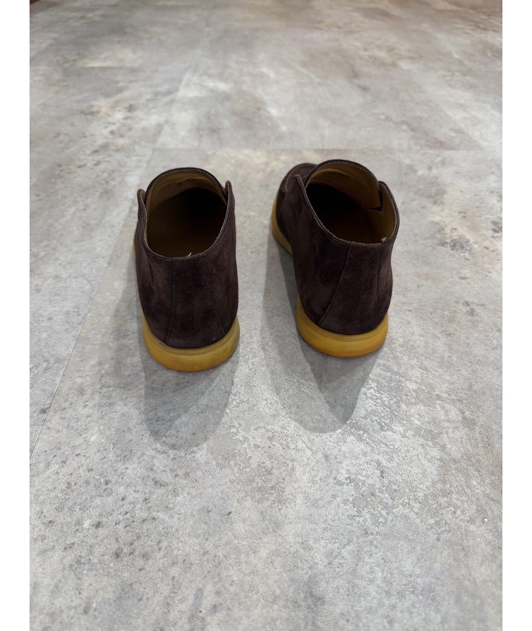 LORO PIANA Коричневые замшевые лоферы, фото 5