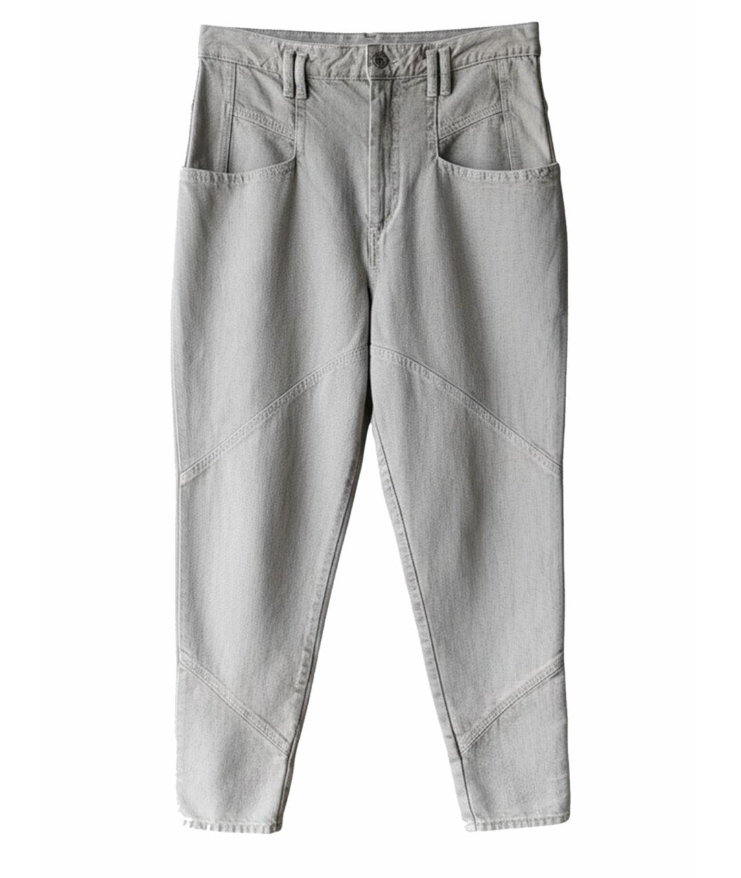 ISABEL MARANT Серые хлопковые джинсы слим, фото 1