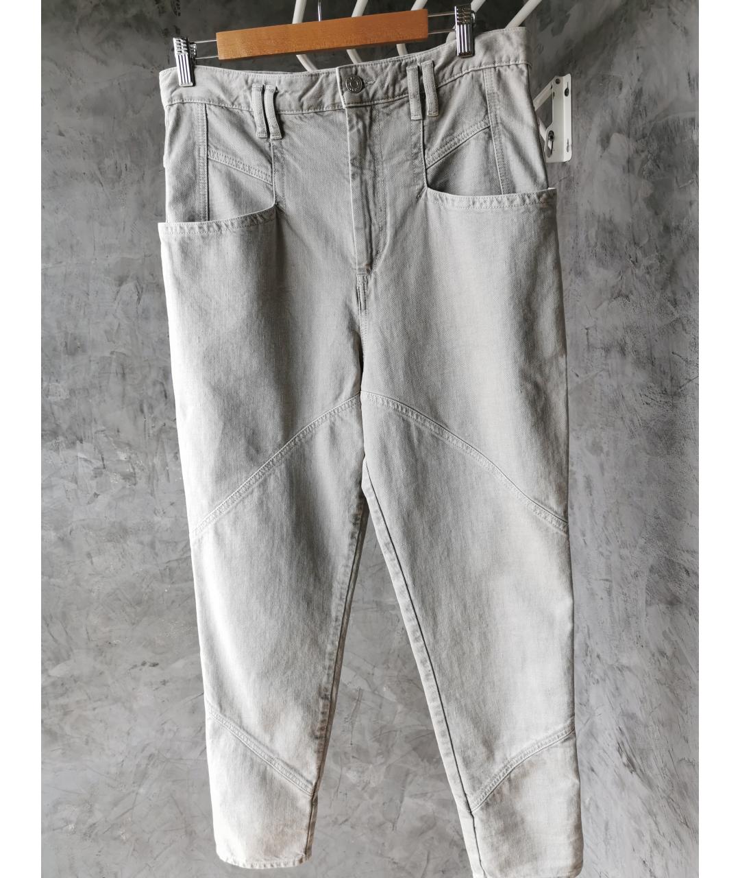 ISABEL MARANT Серые хлопковые джинсы слим, фото 6