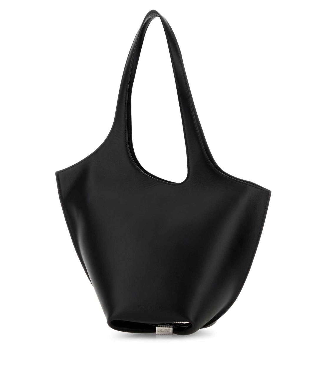 THE ATTICO Черная кожаная сумка тоут, фото 2