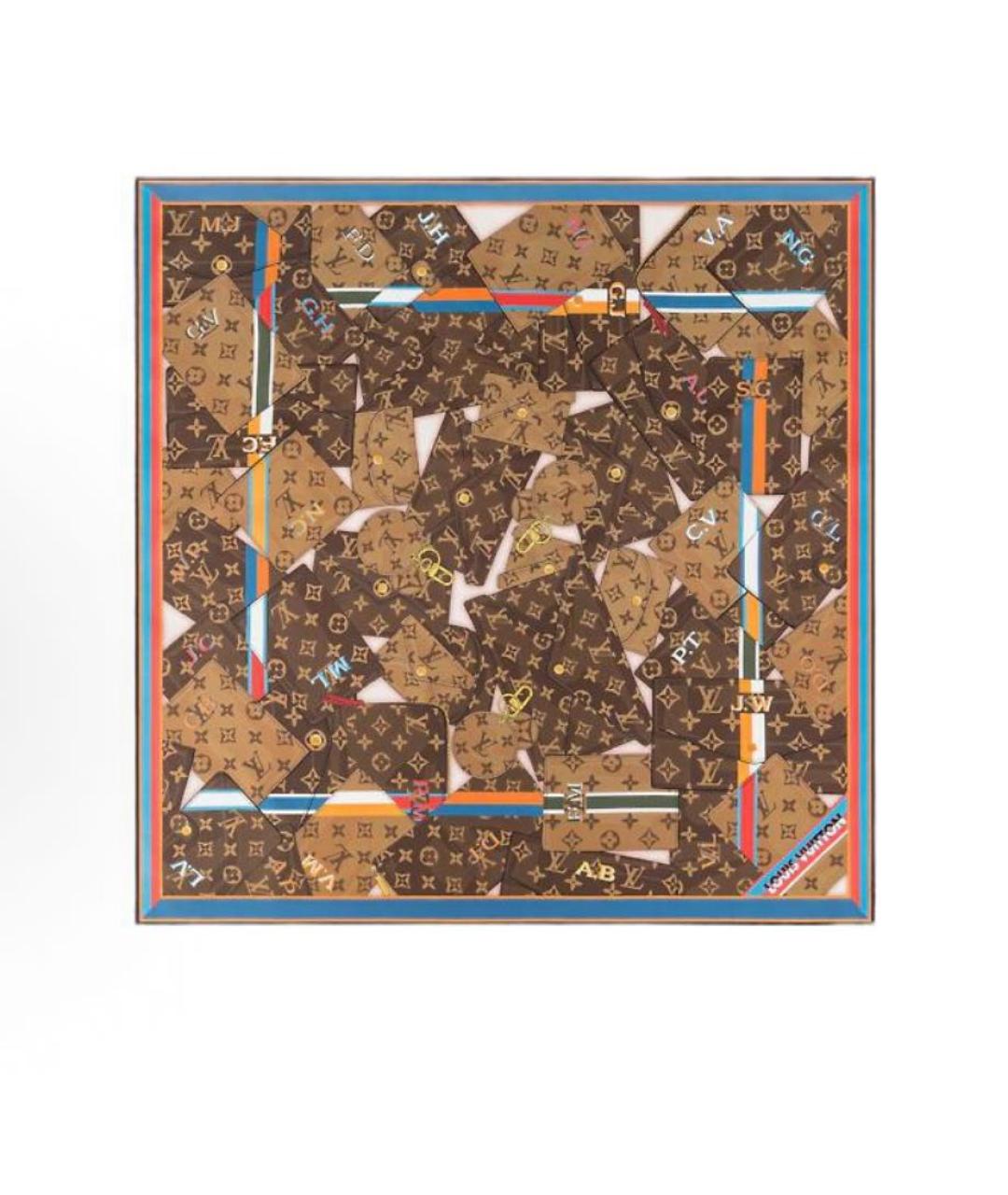 LOUIS VUITTON Коричневый платок, фото 4