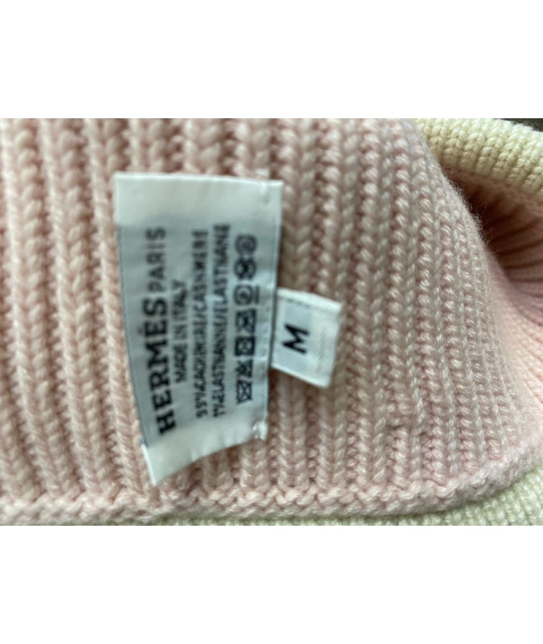 HERMES Розовая кашемировая шапка, фото 3