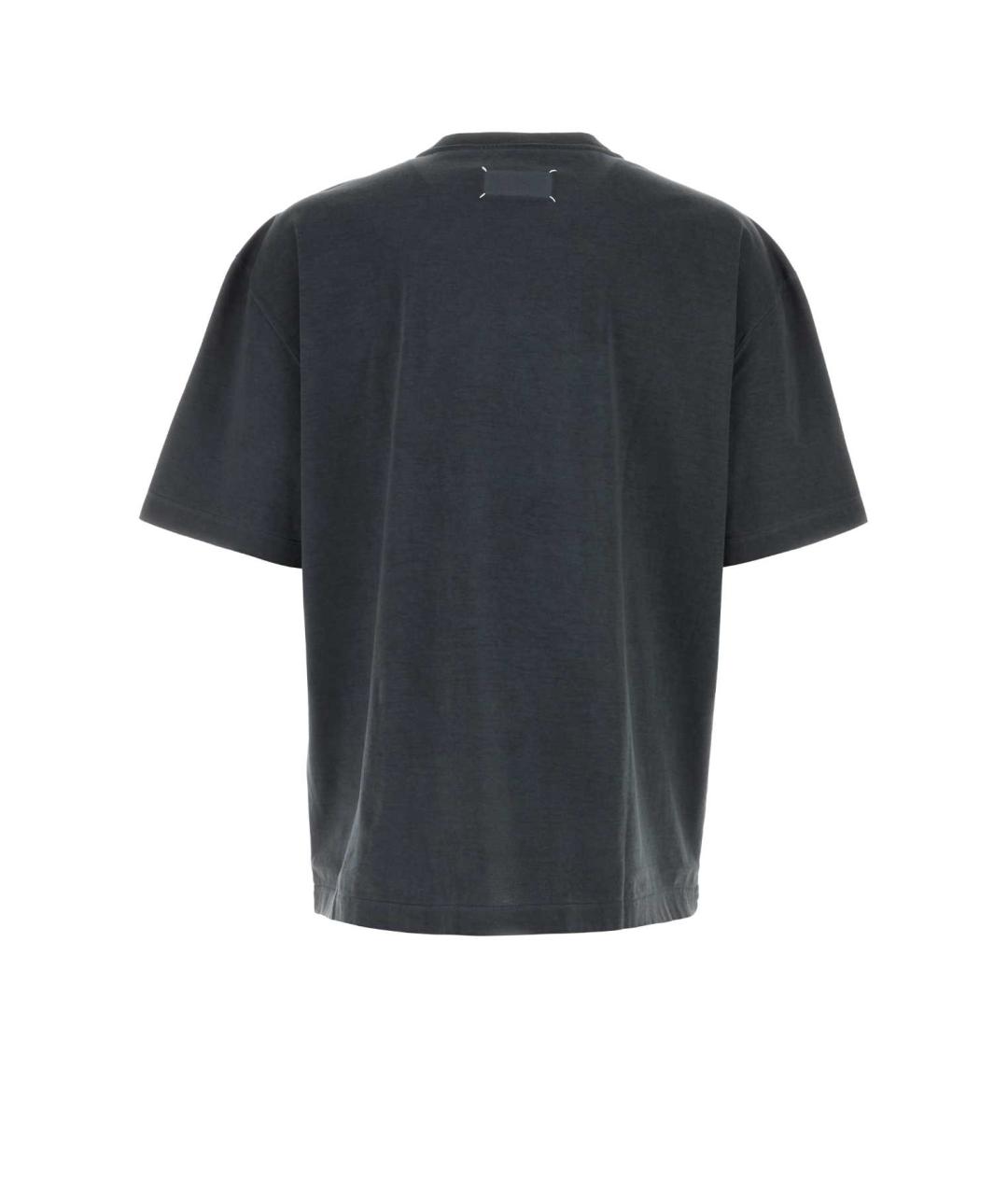 MAISON MARGIELA Антрацитовая хлопковая футболка, фото 2