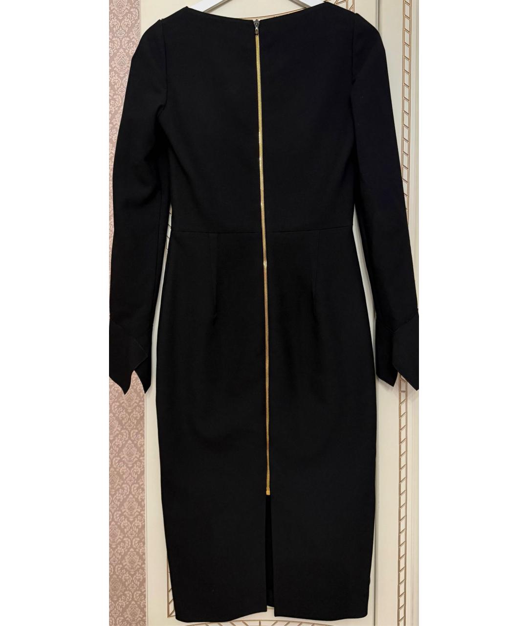 ROLAND MOURET Черное креповое вечернее платье, фото 2